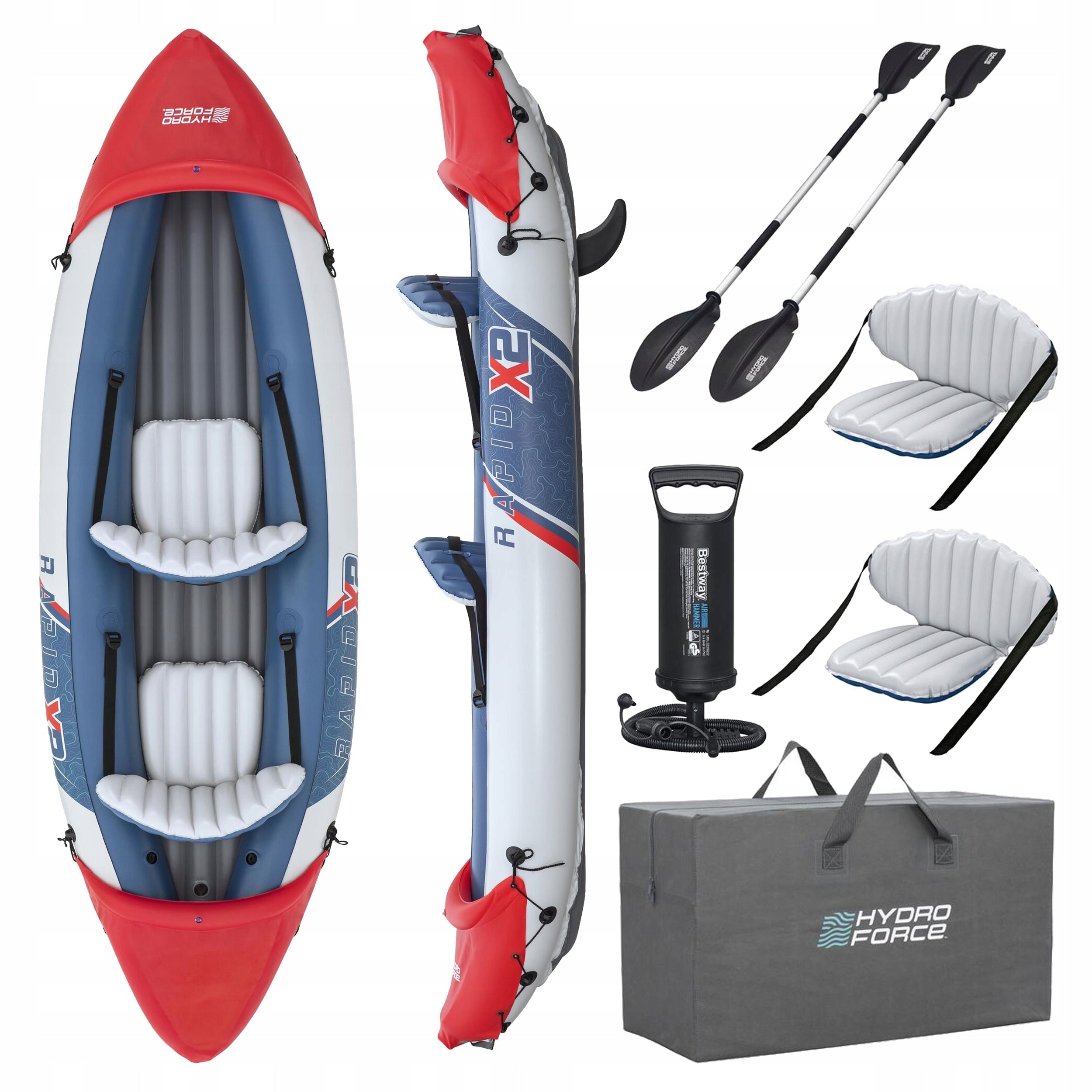 Kayak Inflatable Double Pontoon Paddle Set Pump 321x88 Bestway 65077