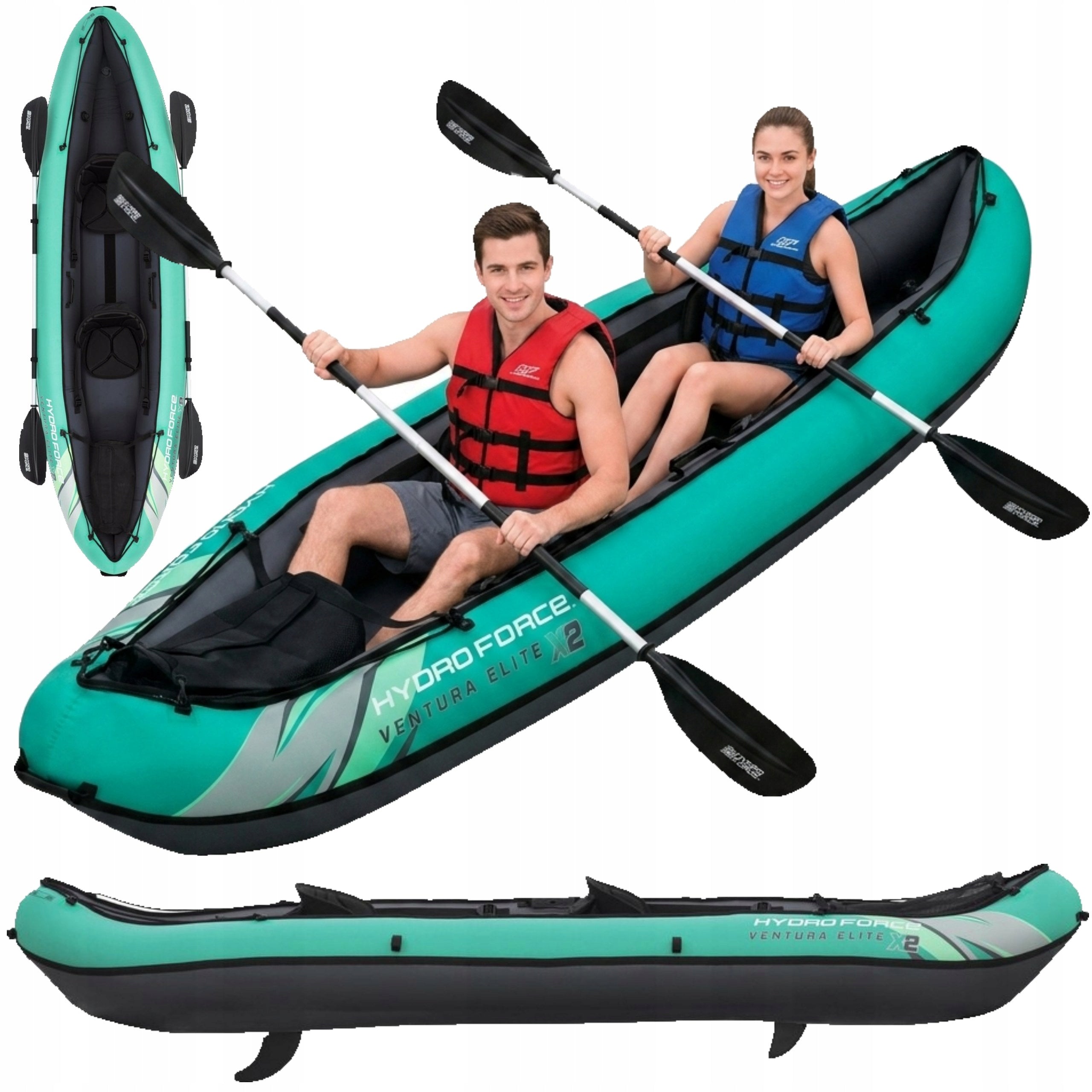 Kayak Inflatable Double With Paddles Pump 330x86 cm Tourist Vinyl