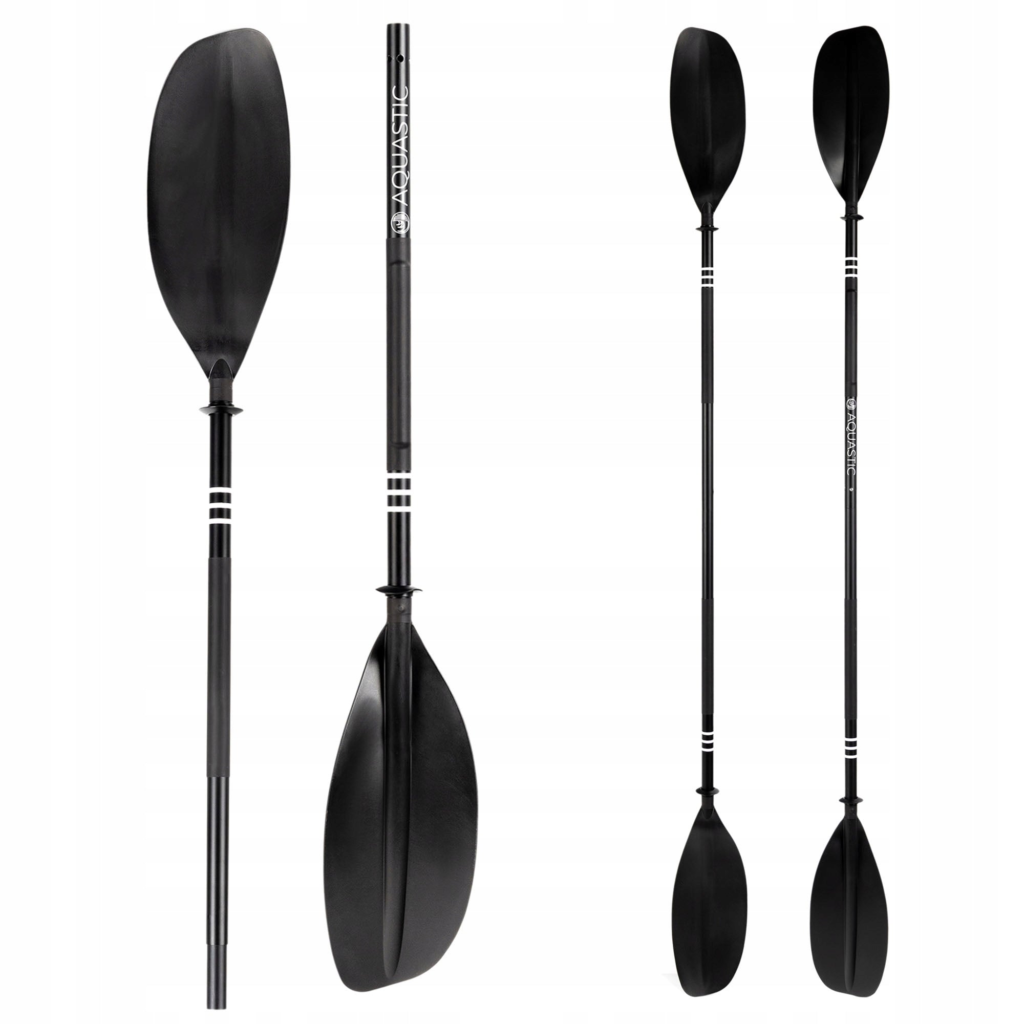 Kayak Paddle 2-Piece AQUASTIC 220cm Black Aluminum Lightweight