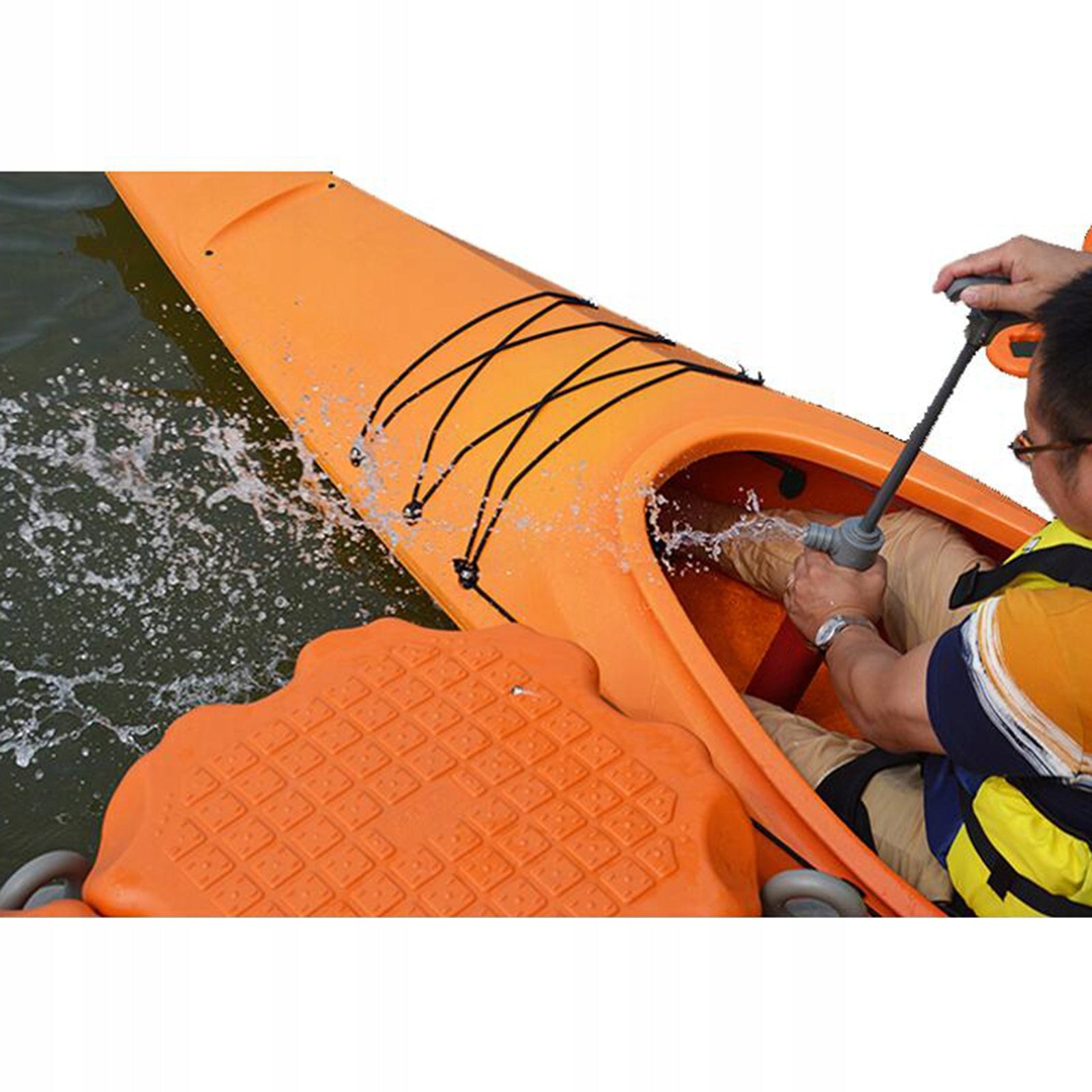 Kayak Pump, Portable Kayak Bilge Floating Hand Pump Emergency Yellow Number of seats over 4