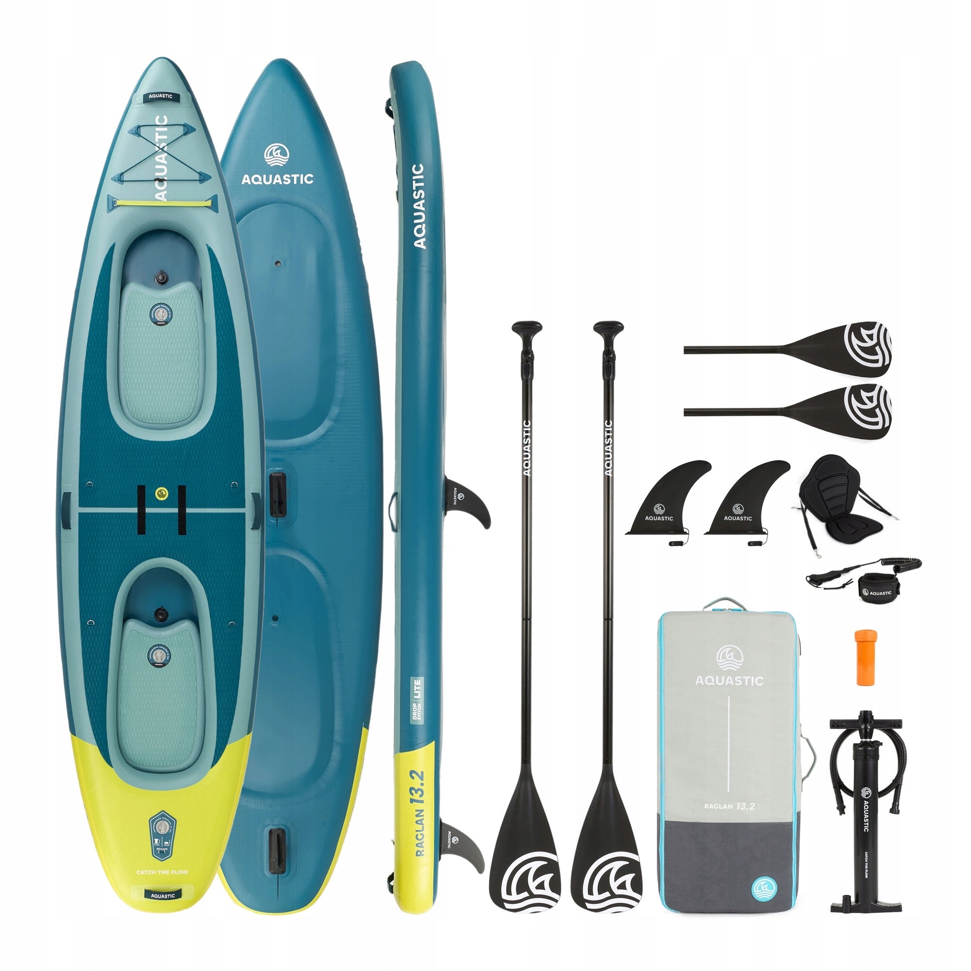 Kayak/SUP hybrid AQUASTIC Raglan 13'2" double 402cm, seat paddle