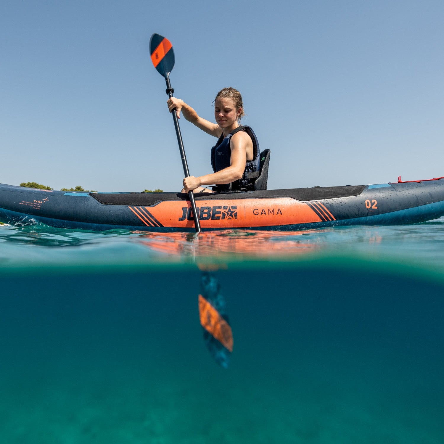 Kayak jobe paddle Canoe range up to 65 cm Color blue