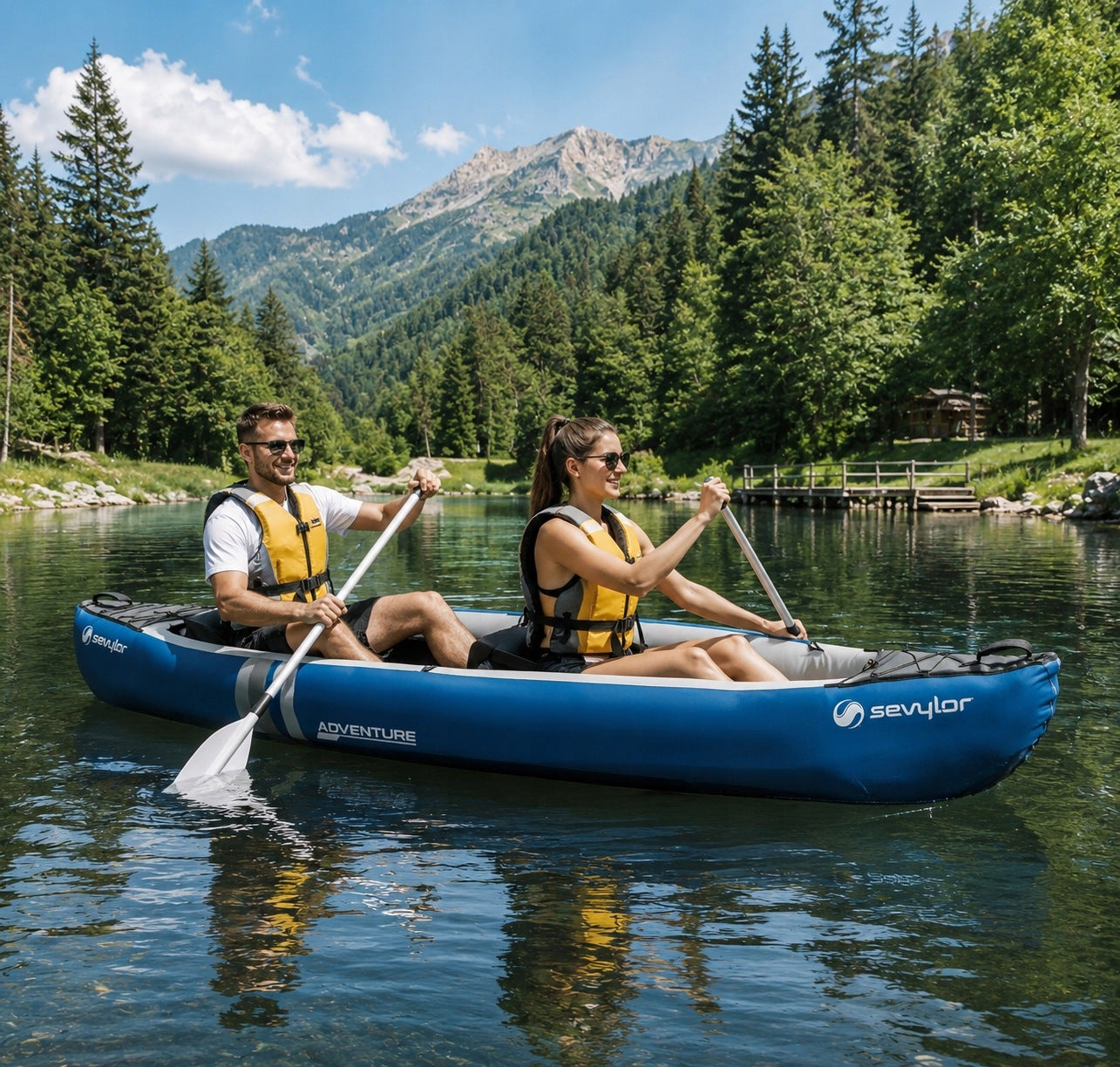 Kayak pontoon pumped Sevylor Adventure Kit 2-person paddle set pump Packaging status original