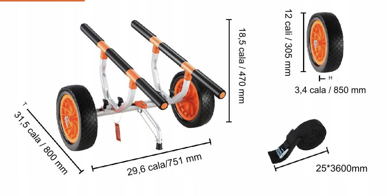 Kayak trolley for kayak, SUP, canoe, boat, dinghy Brand no brand