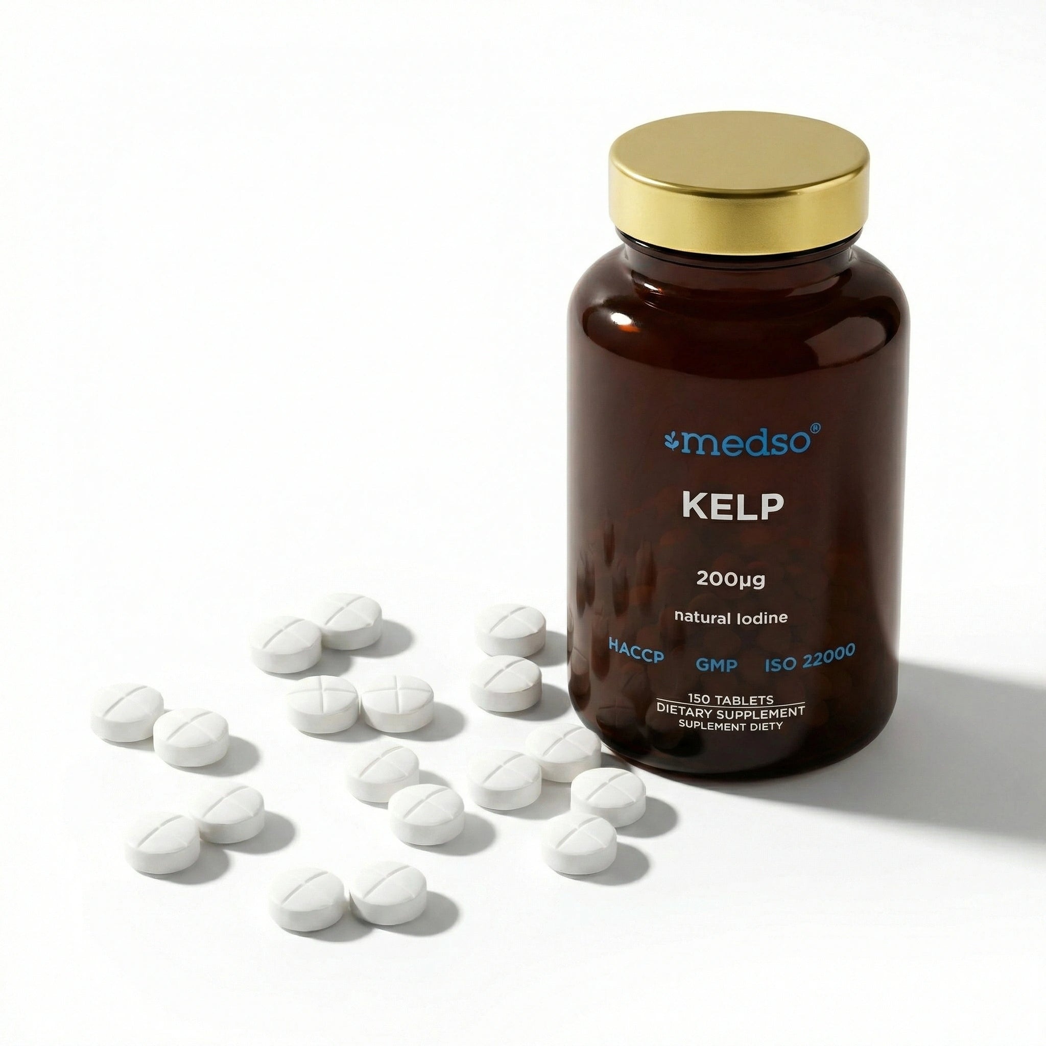Kelp 20mg Natural Iodine from Thyroid hake 150 Tablets 200µg medso Expiration date at least 1 year from the date of purchase