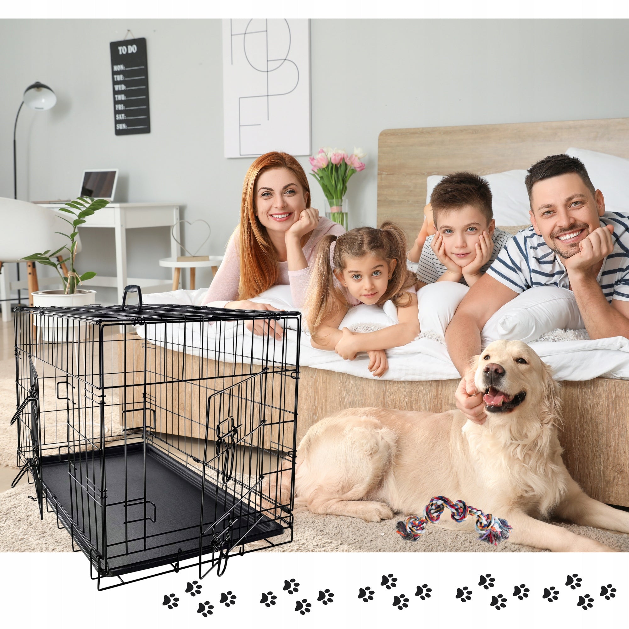 Kennel CAGE Large L for Dog 90x57x63 Folding Playpen Metalow Transporter EAN (GTIN) 5907512634059