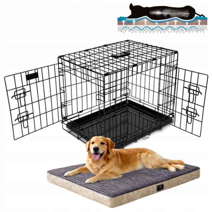 Kennel Cage for Dogs with Orthopedic Bed 2 eL 76X46 CM