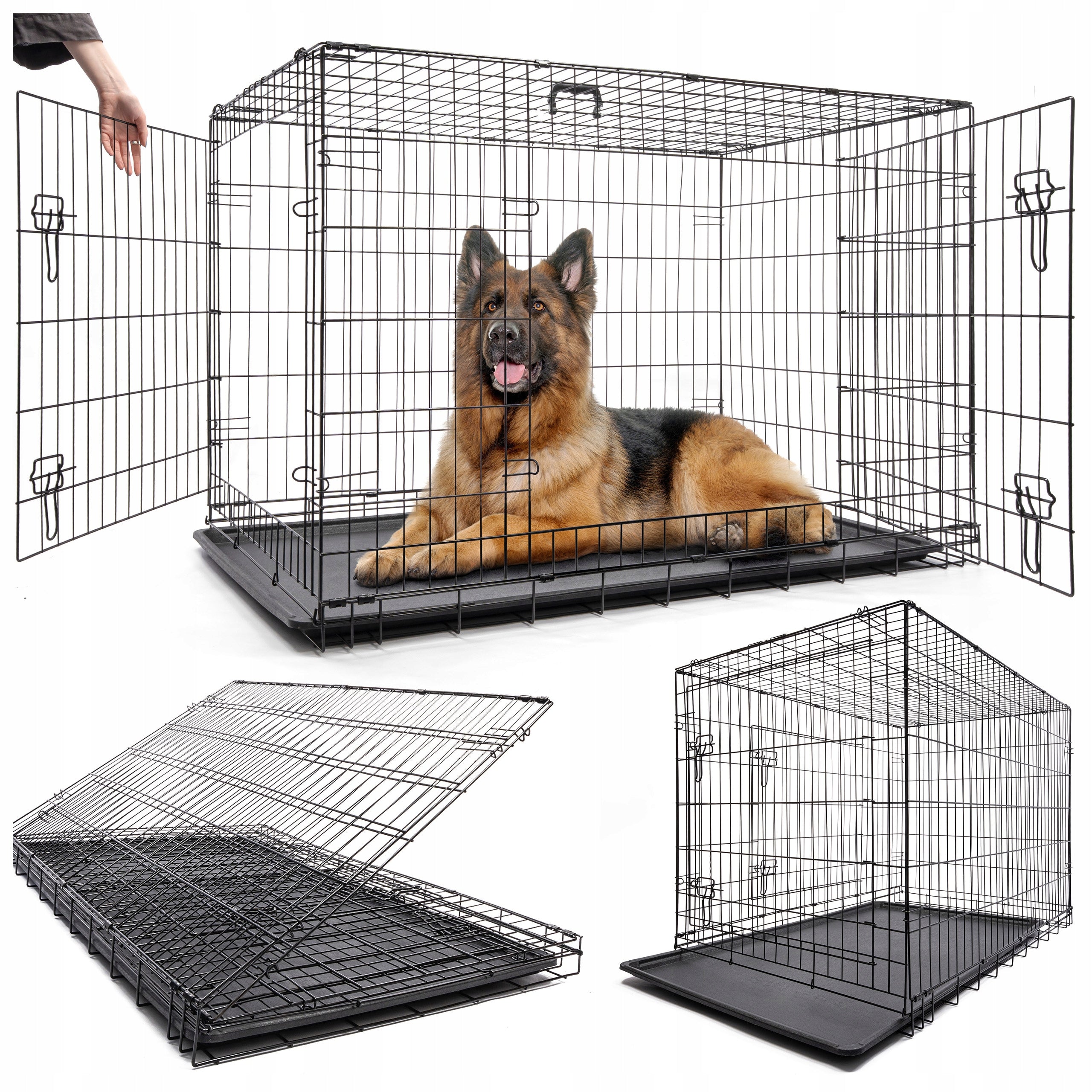 Kennel Dog Cage Metal Folding Large XXXL Dog Playpen 120x75x81cm