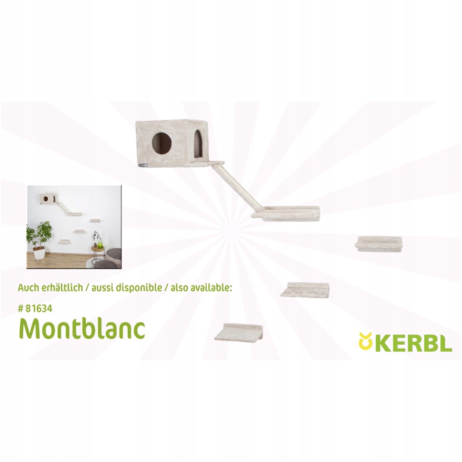 Kerbl Montblanc Scratcher Cat Shelf for Suspension Elements Beige Trade name Montblanc