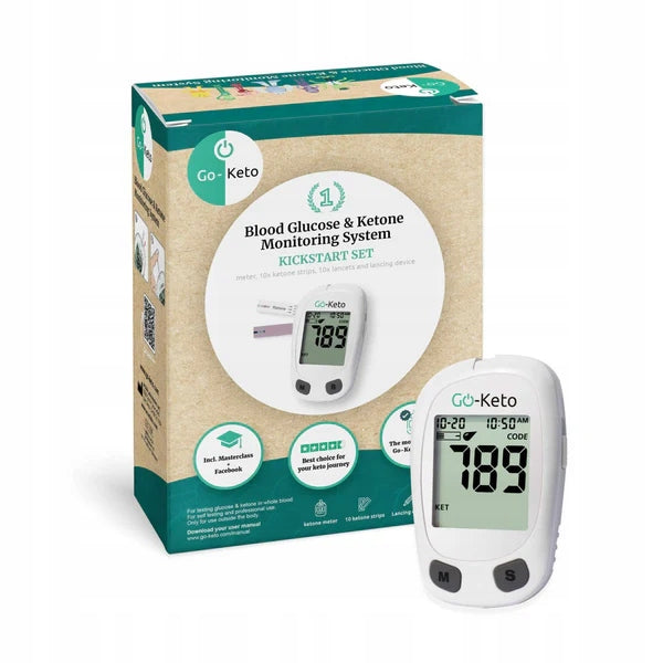 Ketone Kickstart Set Blood Glucose and Go-Keto Ketone Meter