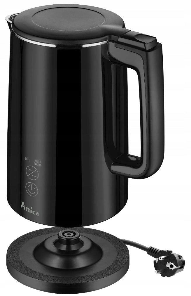 Kettle Amica KF6012 2200W 1,5L REG TEMP LED black Model KF 6012 Digital