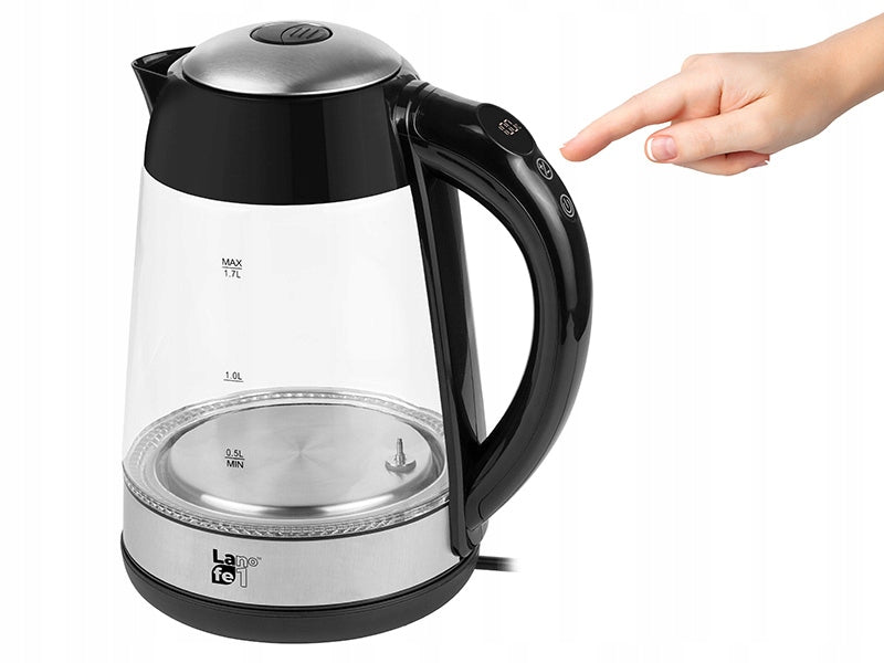 Kettle with temperature control LAFE CEG015 1,7l Safety automatic shutdown when removed from the base heat-resistant handles anti-slip feet overheating protection protection against switching on an empty device