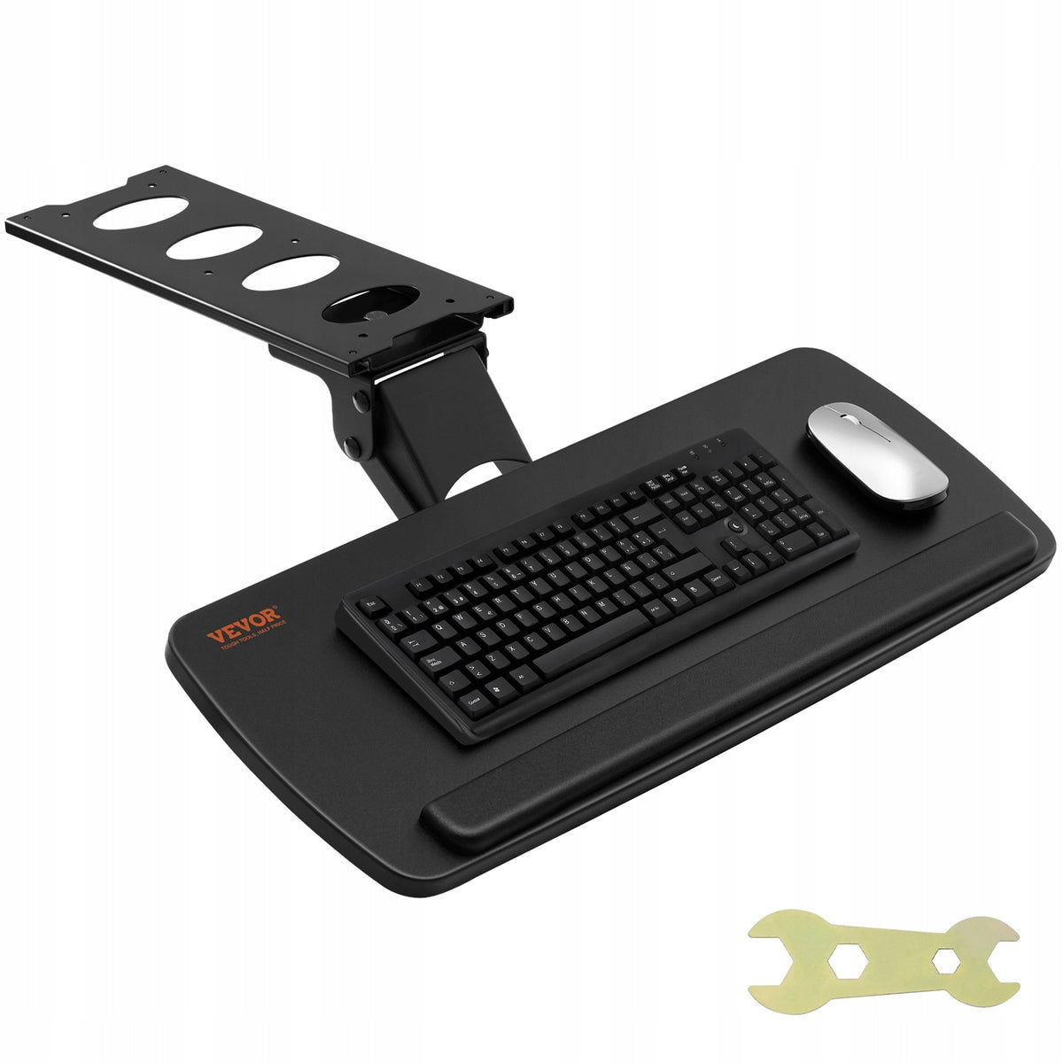 Keyboard Tray under Desk Adjustable Height Angle 25x9.8inch for Home Office