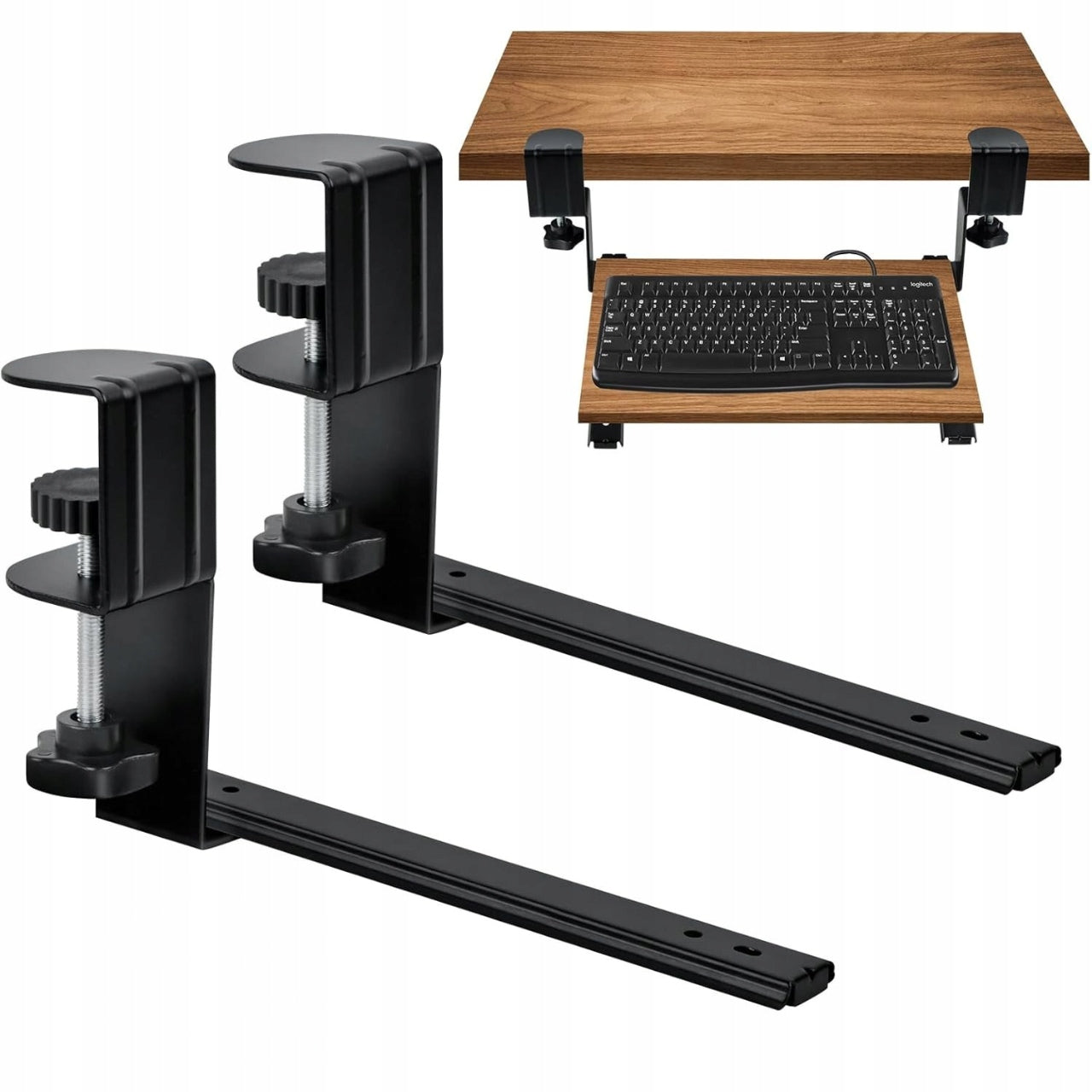 Keyboard holder for desk clamp C pull-out guides 23,5x14 cm