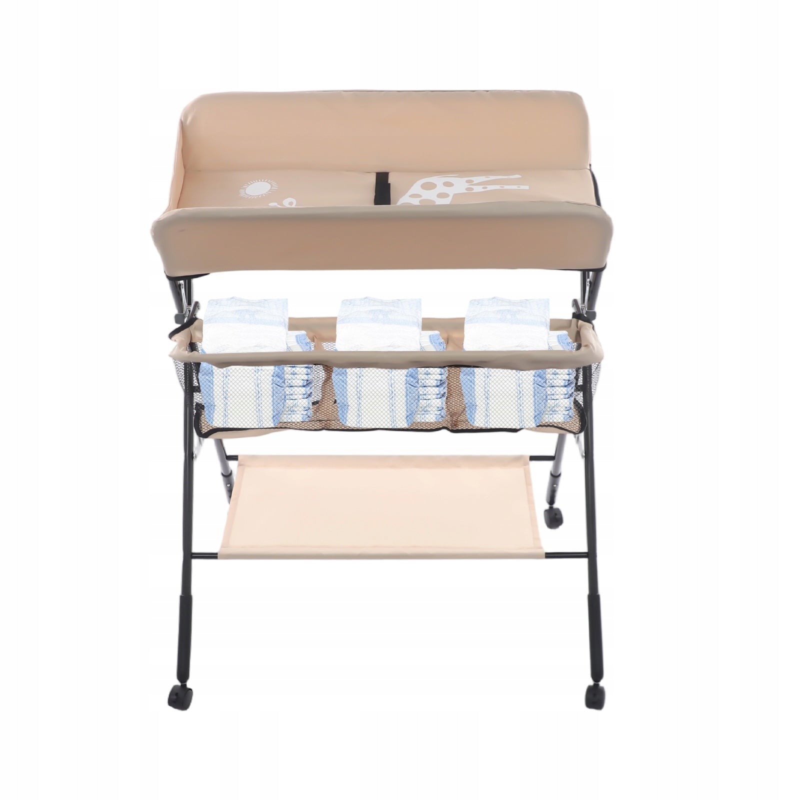 Khaki Baby Changing Table With wheels