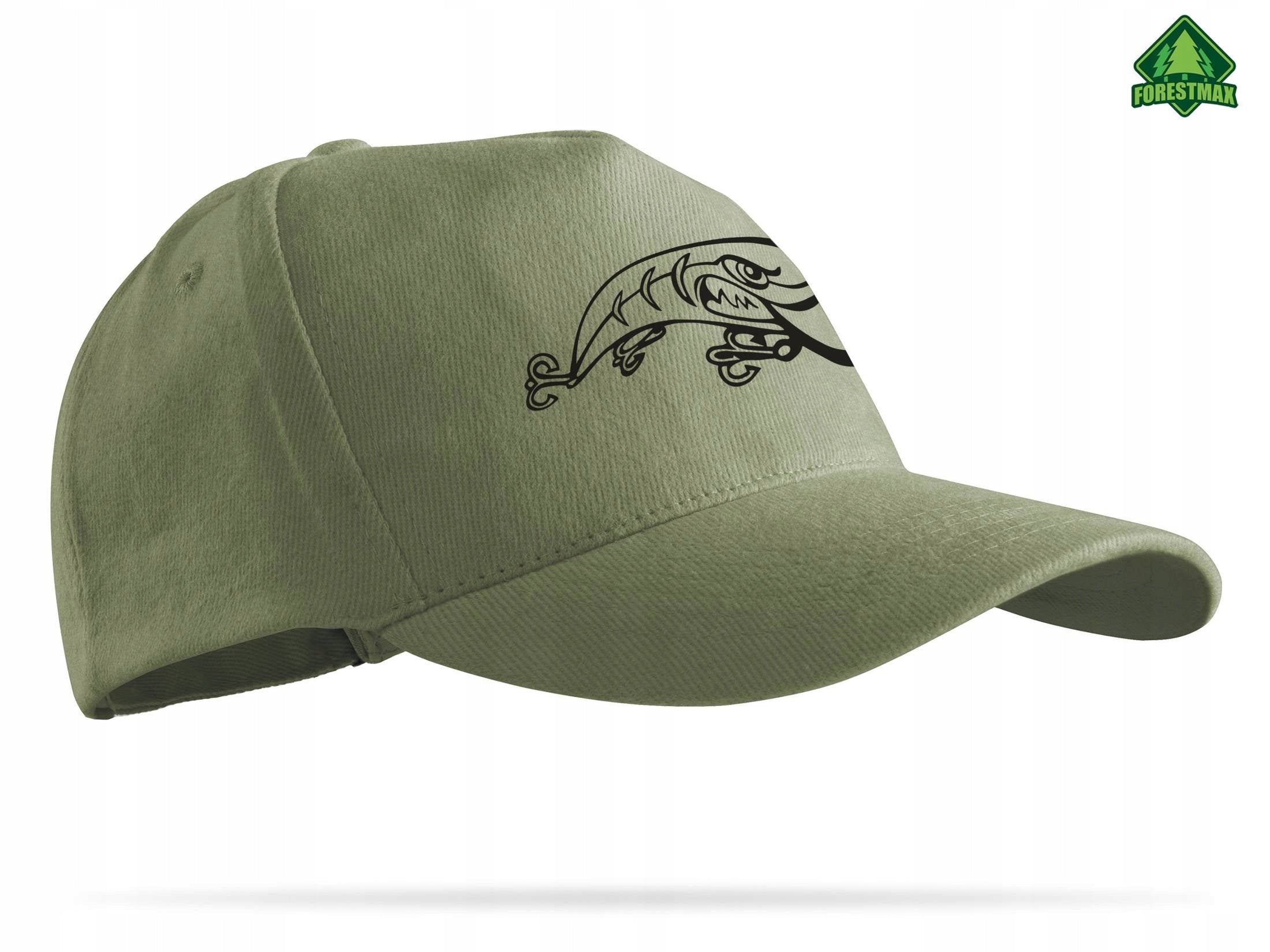 Khaki Baseball Cap for Fisherman with Print Brand ForestMax