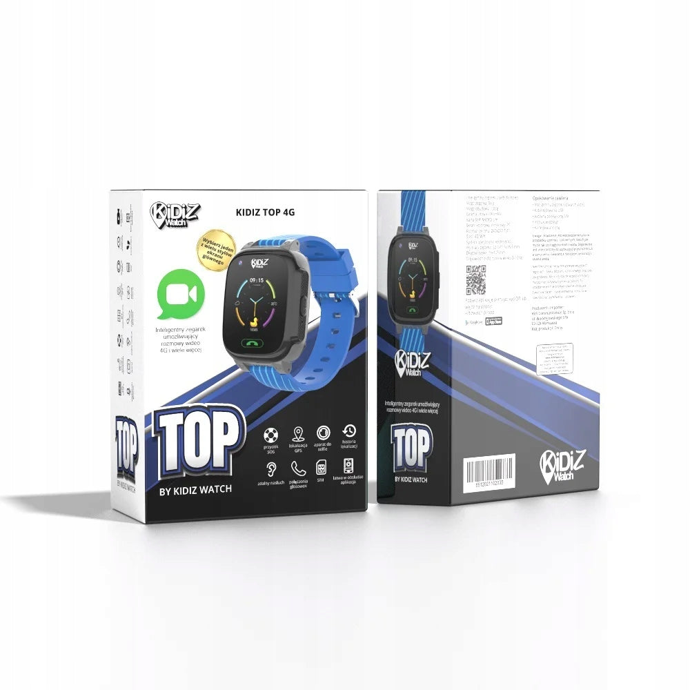 KiDiZ TOP Smartwatch For Baby 4G GPS SOS WiFi Camera Blue Packaging status original