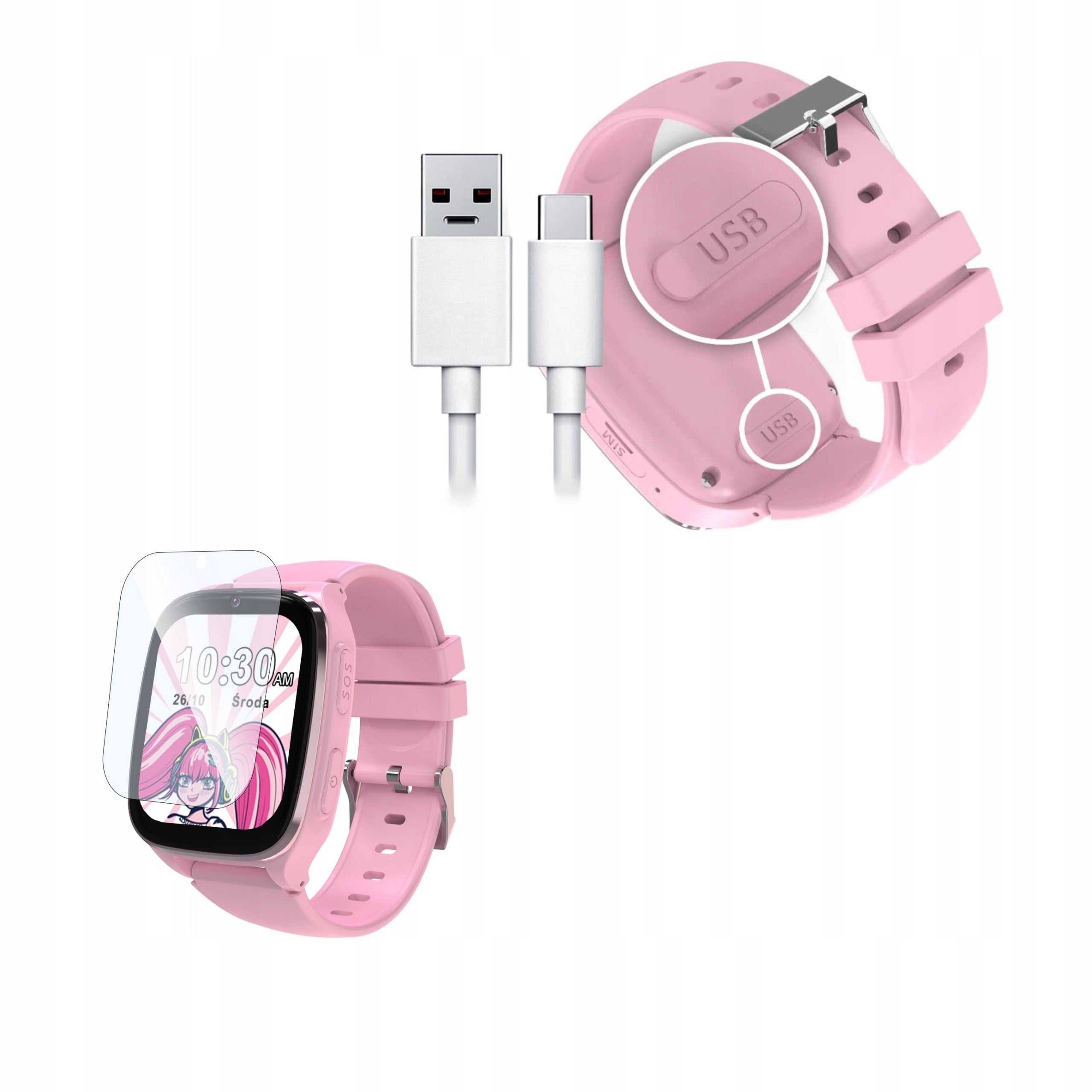 Kiano KW-KP Princess - smartwatch with 4G, SIM and camera for little princess