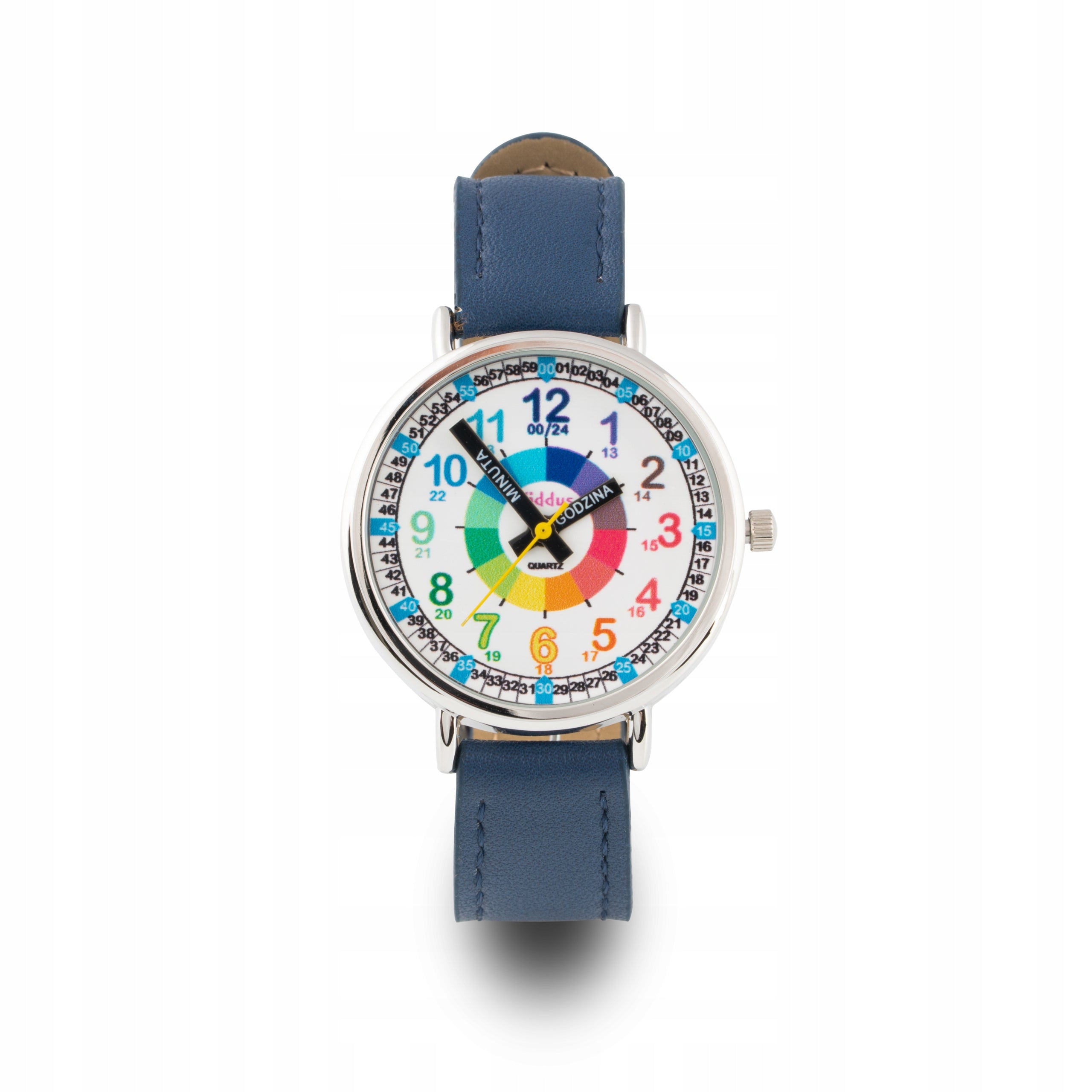 Kiddus Children's Watch Time Teacher Polish Blue PU Leather Manufacturer code WA833