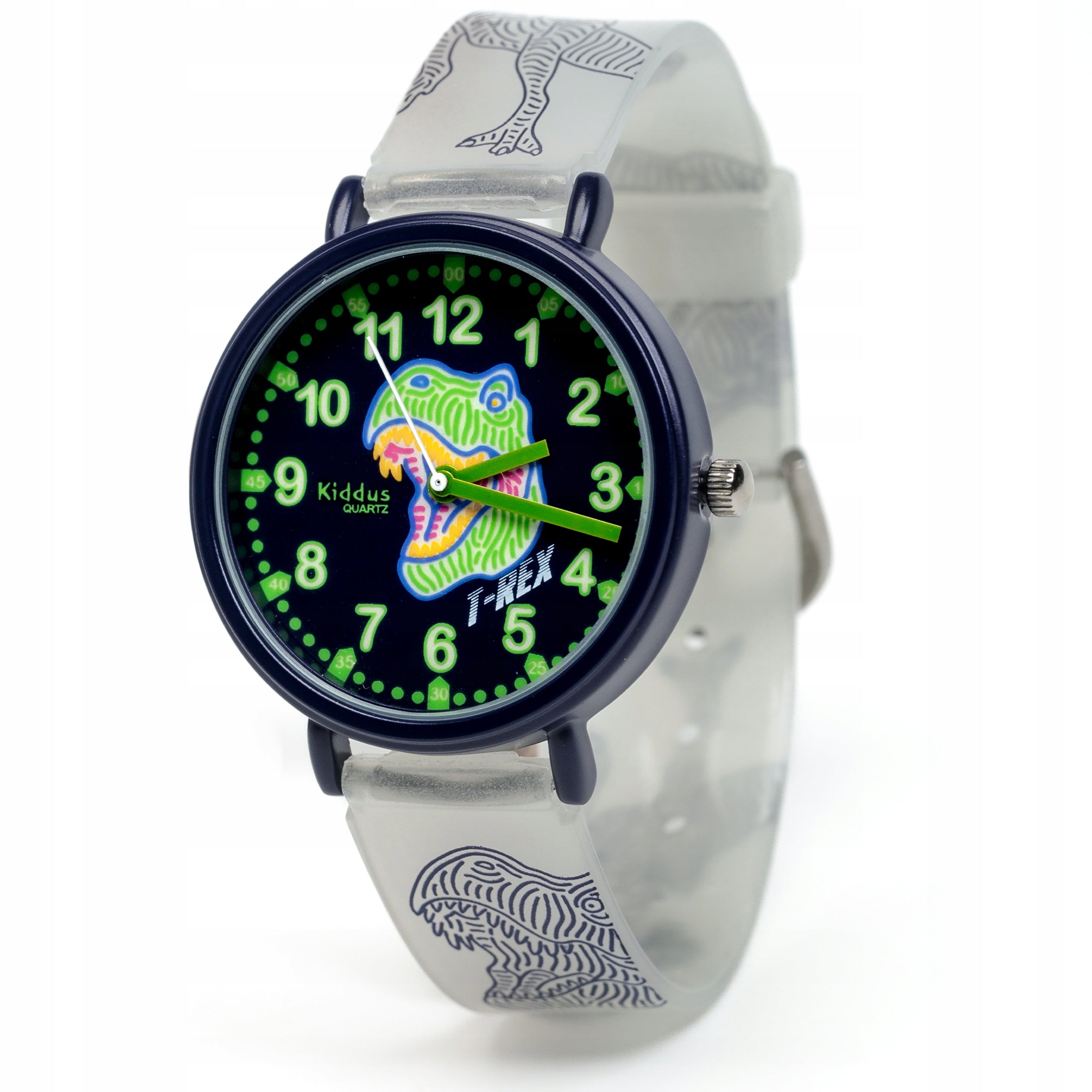 Kiddus children's watch Time Teacher Glow in the dark T-Rex