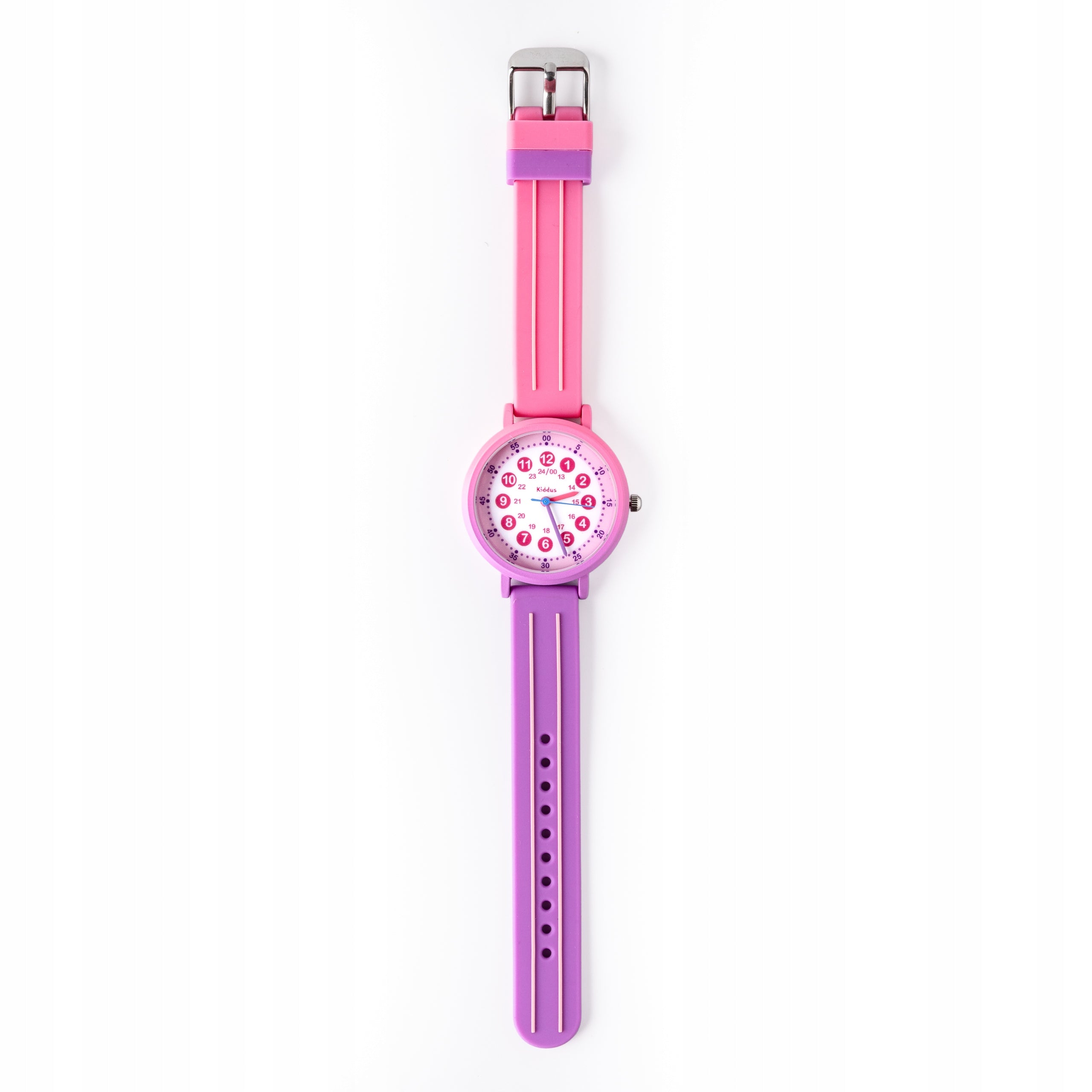 Kiddus children's watch Time Teacher Gradient Pink Purple Brand Kiddus
