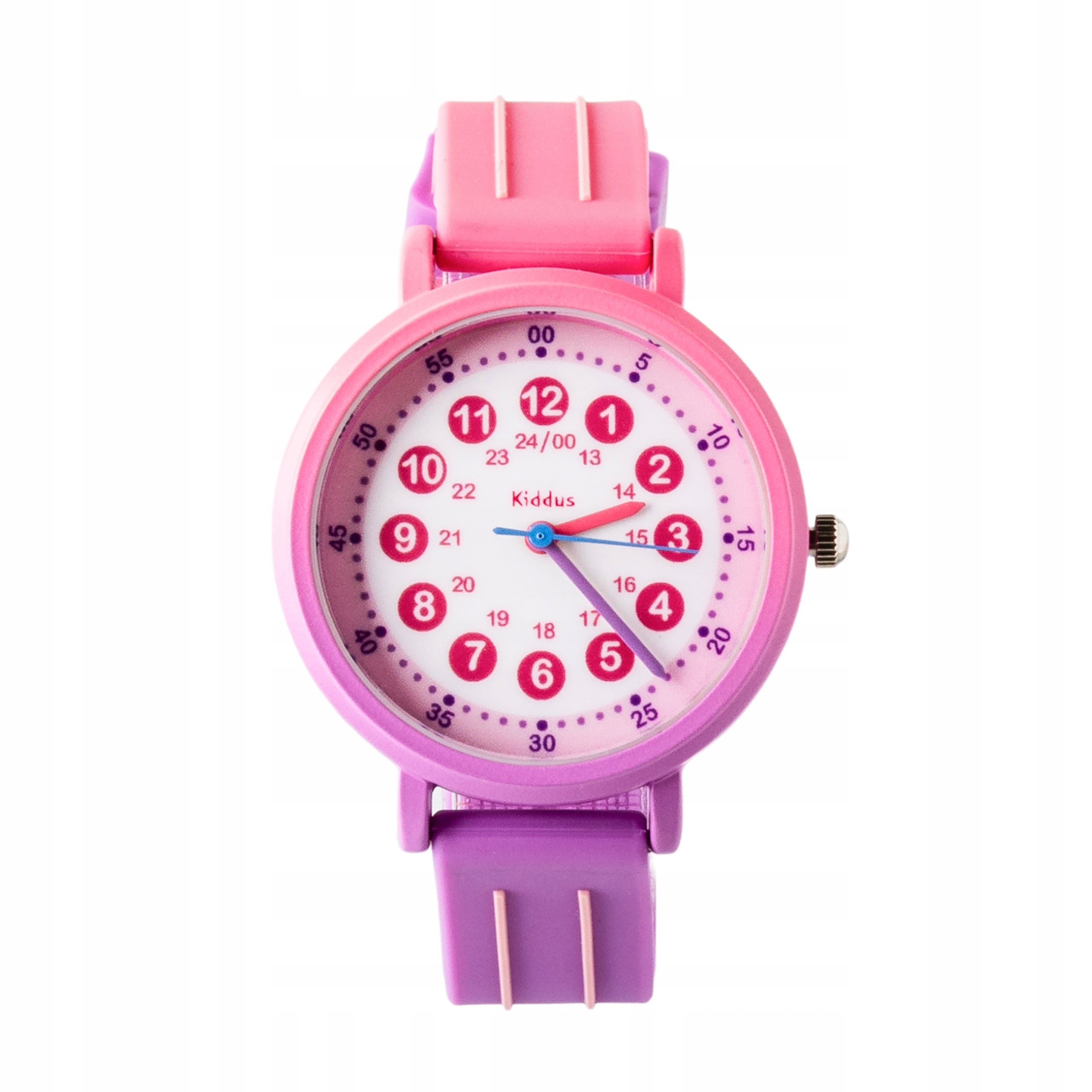 Kiddus children's watch Time Teacher Gradient Pink Purple Packaging status original