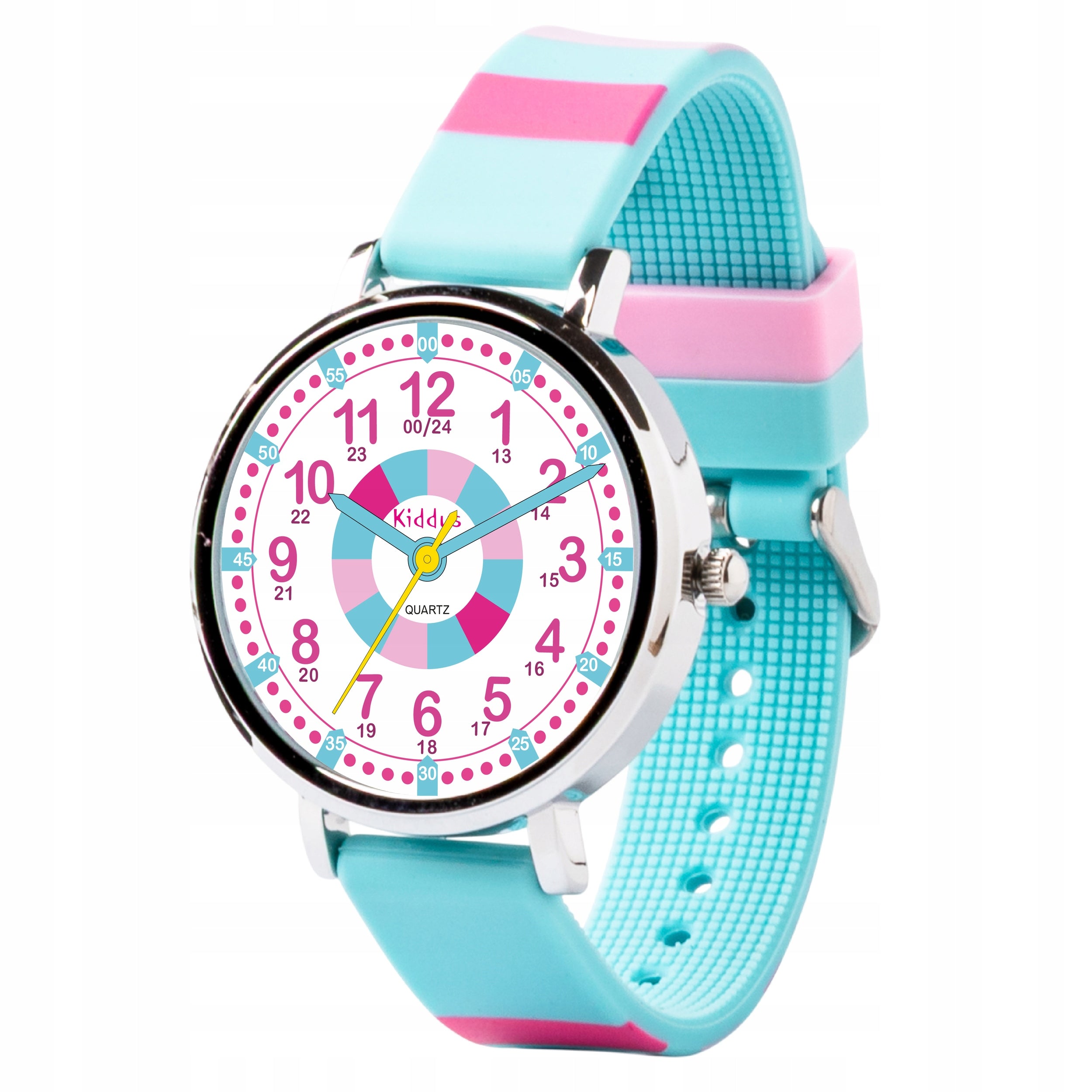 Kiddus children's watch Time Teacher Pink & Turquoise