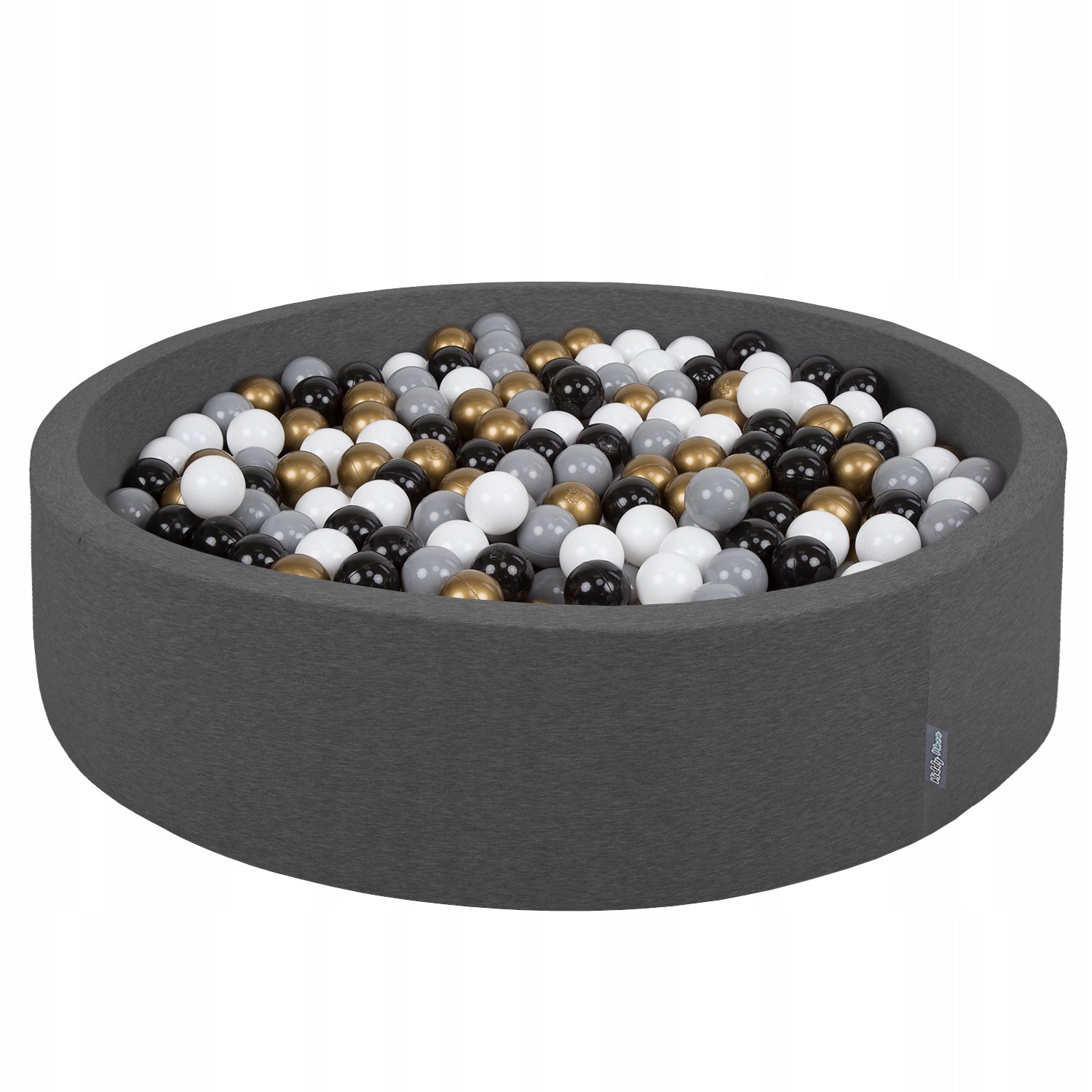 KiddyMoon DRY POOL 120x30 FOR CHILDREN ROUND LARGE 600 BALLS dark grey