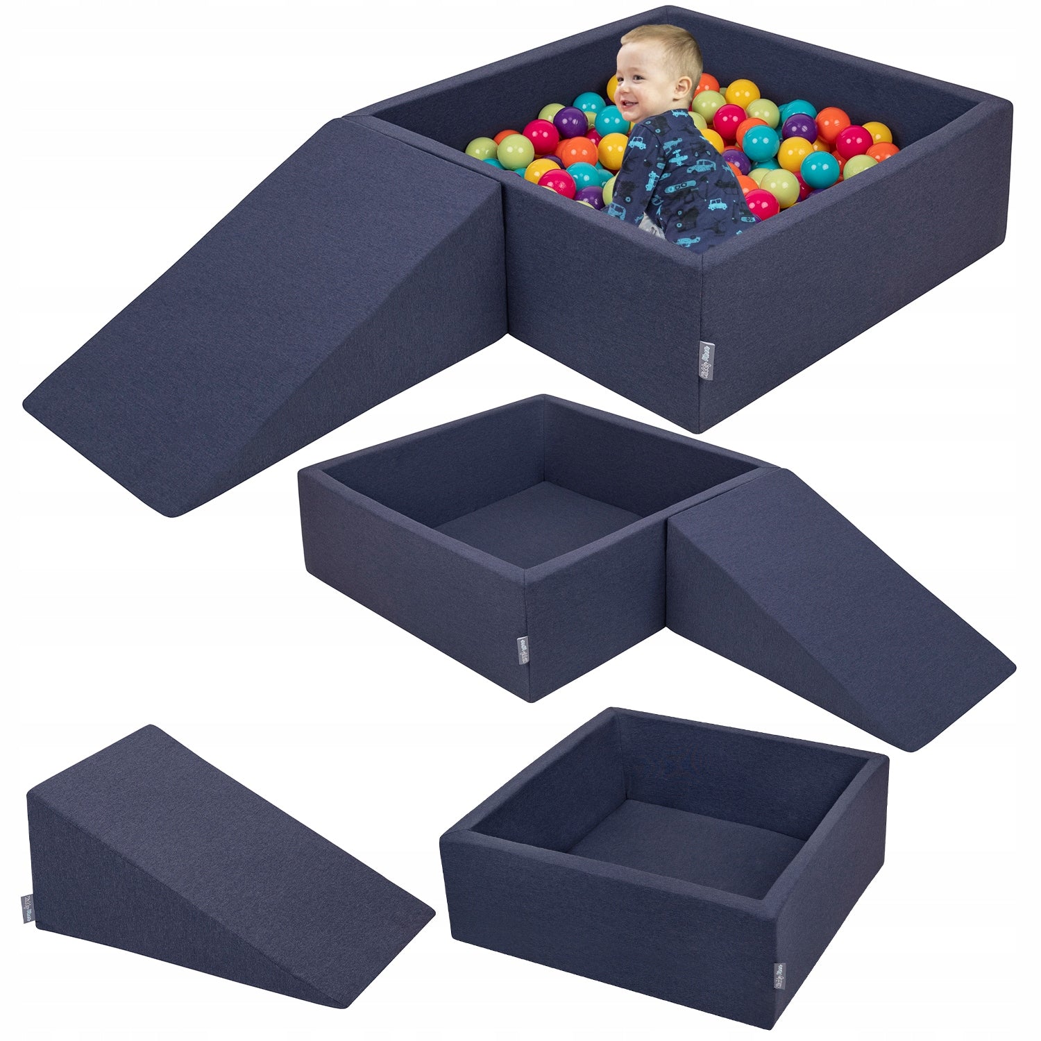 KiddyMoon PPZP-KW30D-112 Square Toys with Foam DRY POOL 200 BALLS