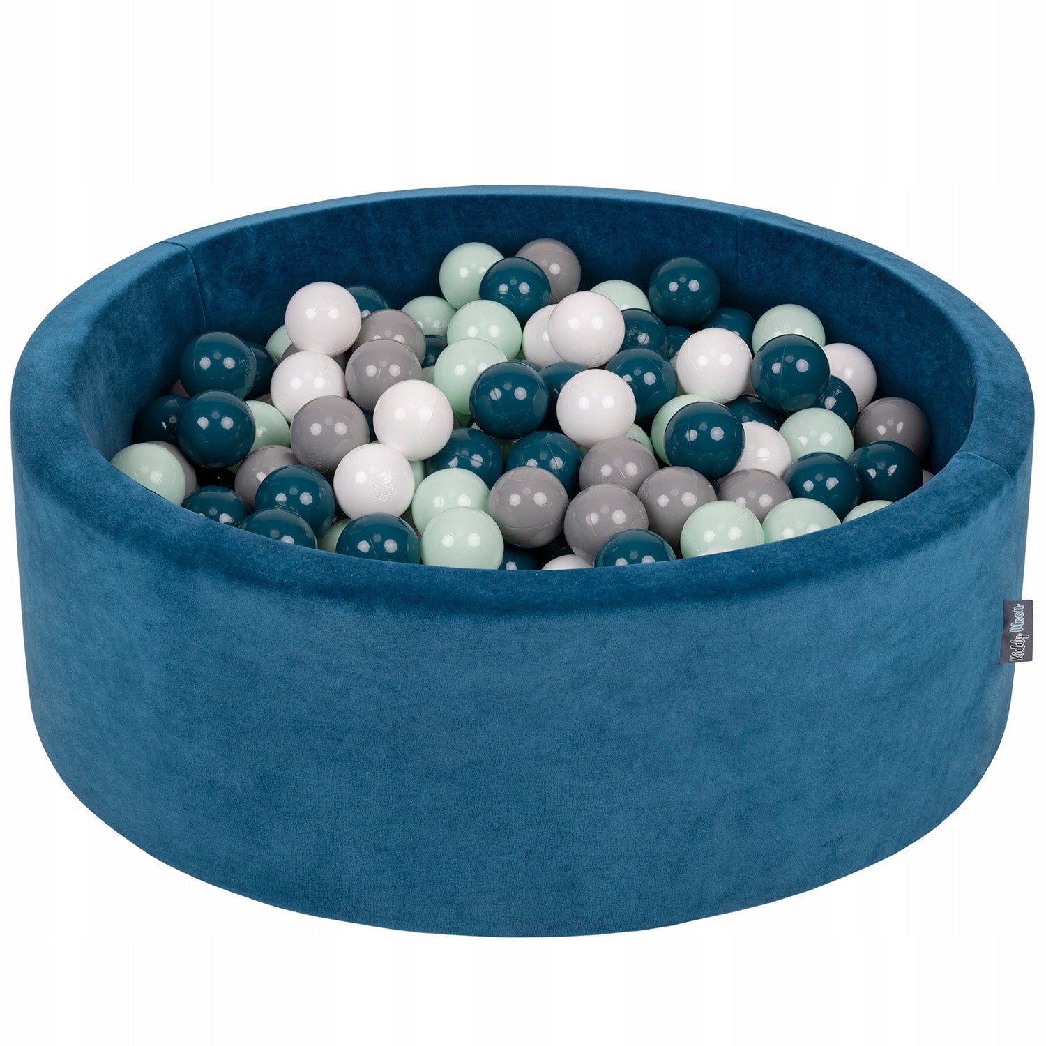 Bällebad KiddyMoon Velvet Ball Pool 90x30 cm, 300 Bälle, blau