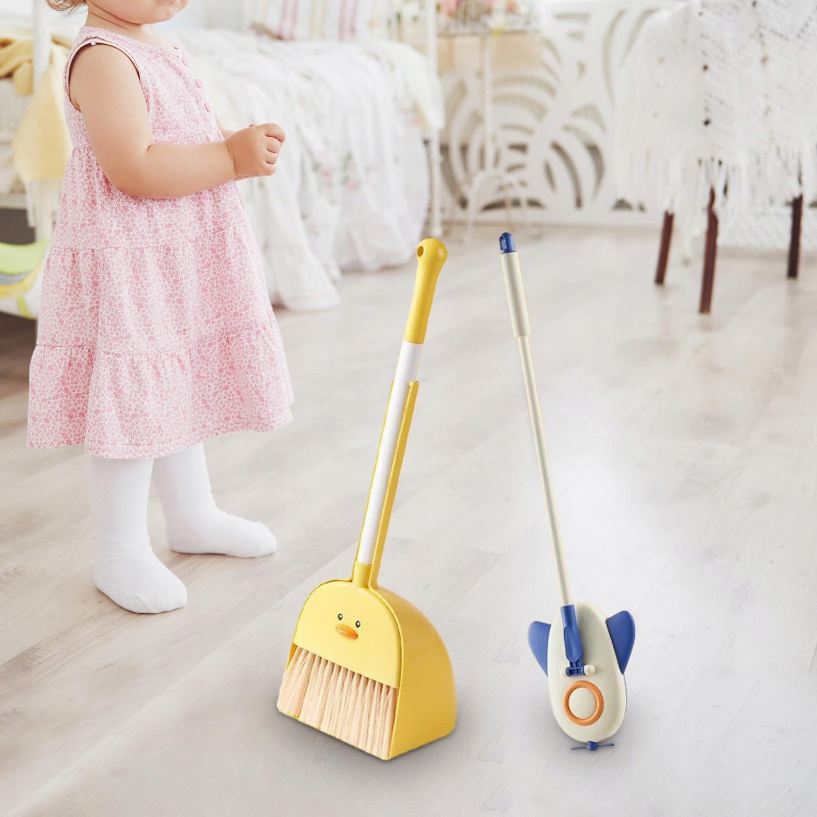 Kids Cleaning Toy Set Little Housekeeping Helper Set Cleaning Toys Yellow