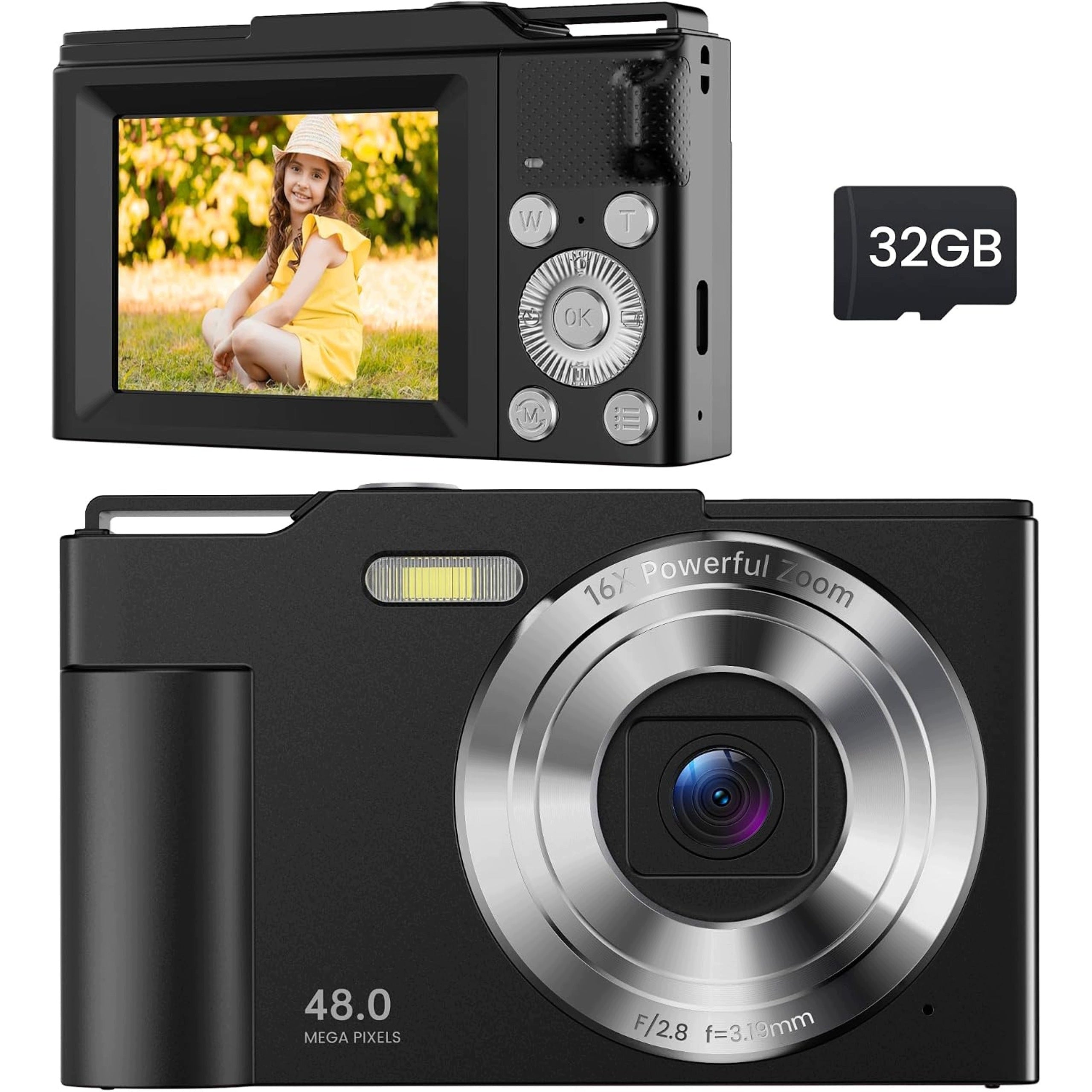 Kids Digital Camera 48MP FHD 1080P Autofocus 16x Zoom Camera