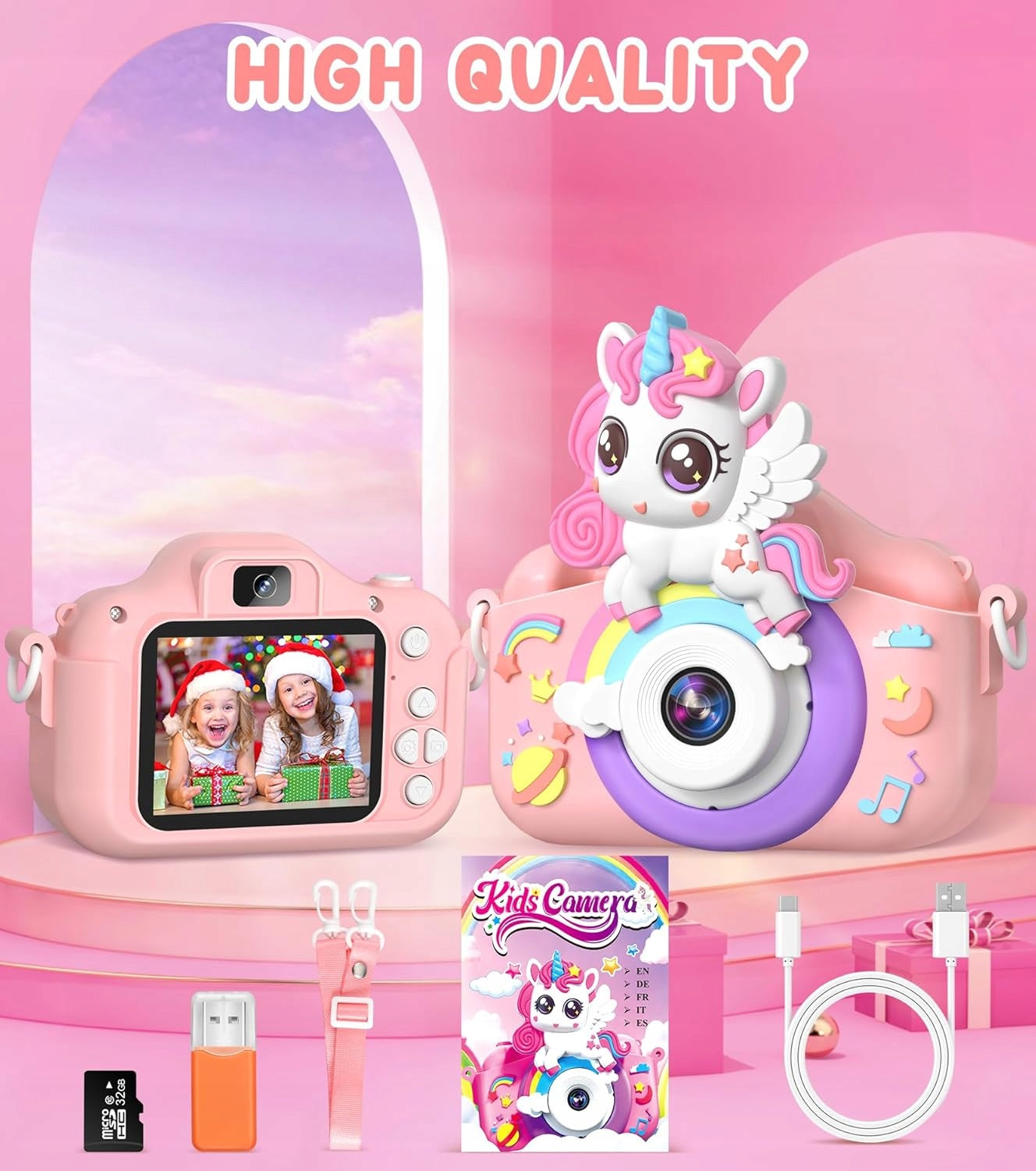 Kids Digital Camera Gontence 1080p HD 2" SD Card 32GB Brand no brand