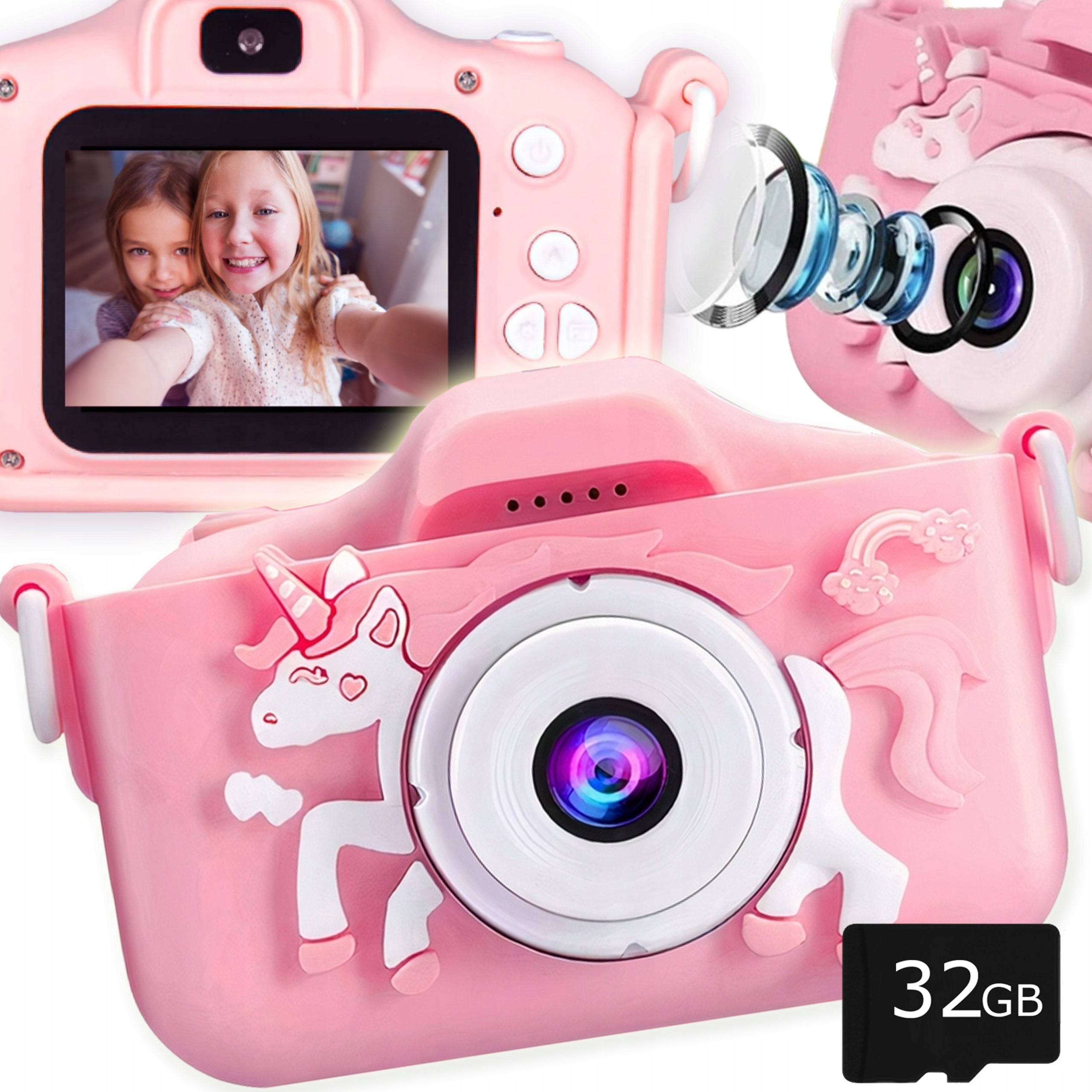 Kids Digital Photo Camera + 32Gb Card Unicorn Camera