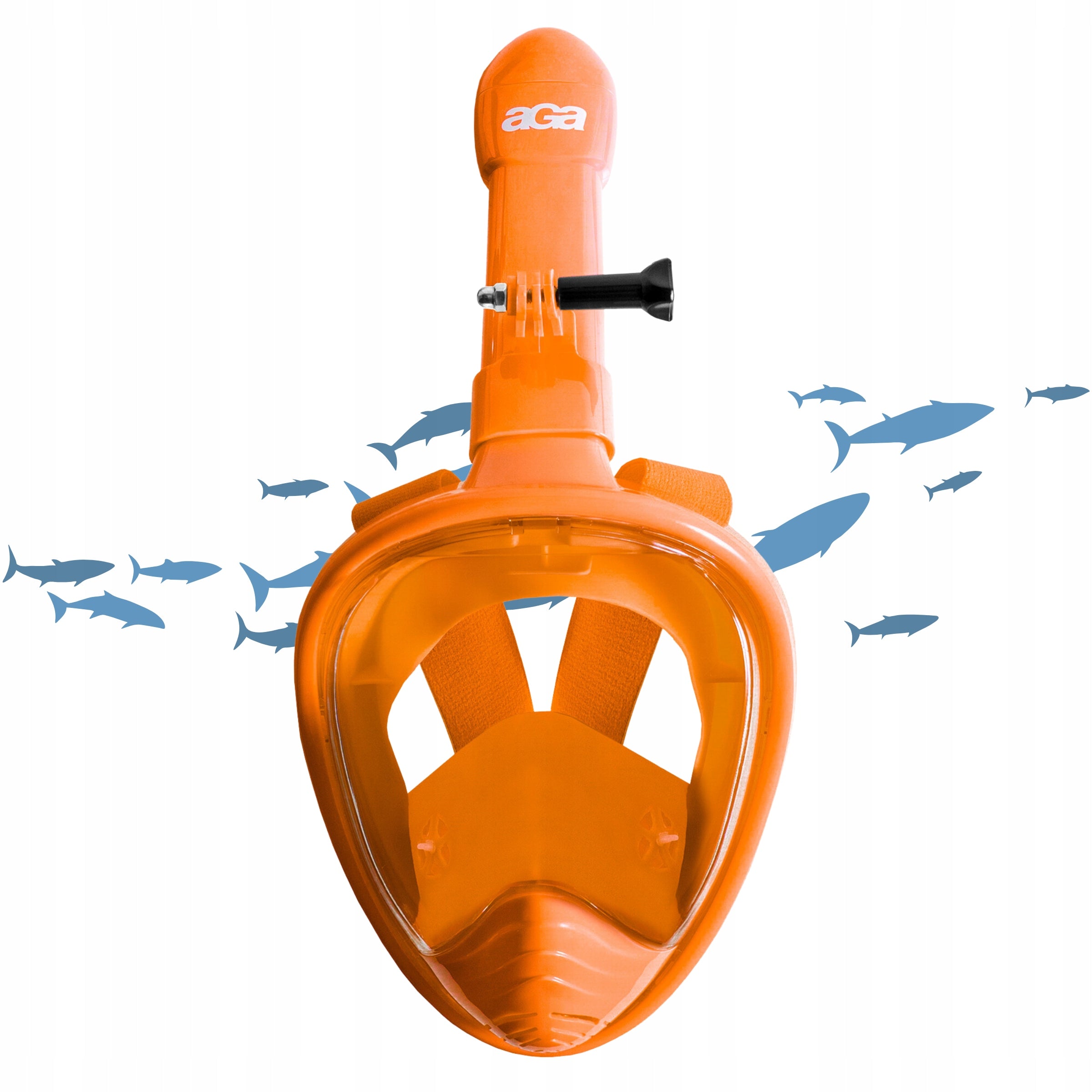 Kids Diving Mask Full Face With XS Tube GoPro Orang Holder