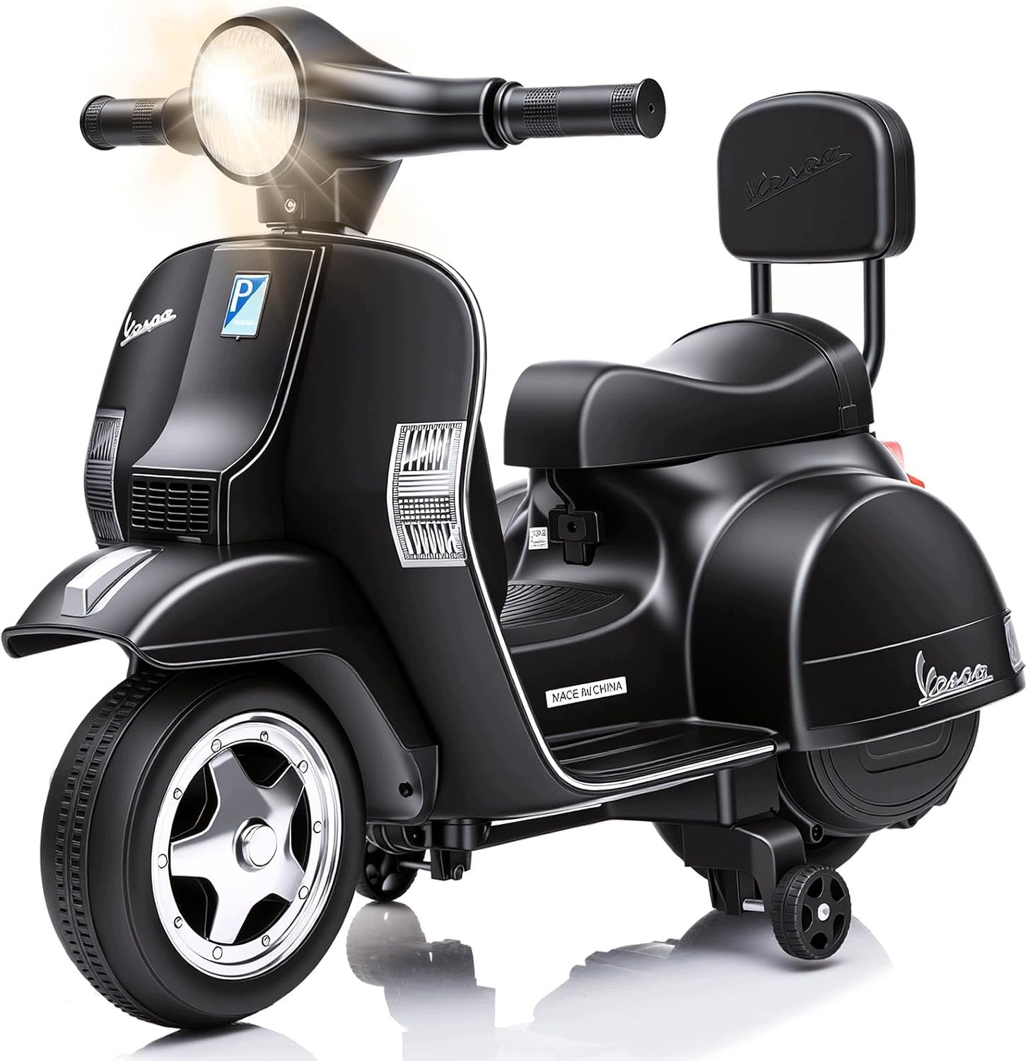Kids Electric Motorcycle, Training Wheels, Lights, Music
