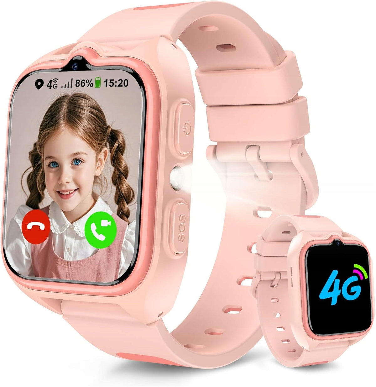 Kids GPS Smartwatch 4G with SOS, Family Chat, School Mode, IP67 Waterproof