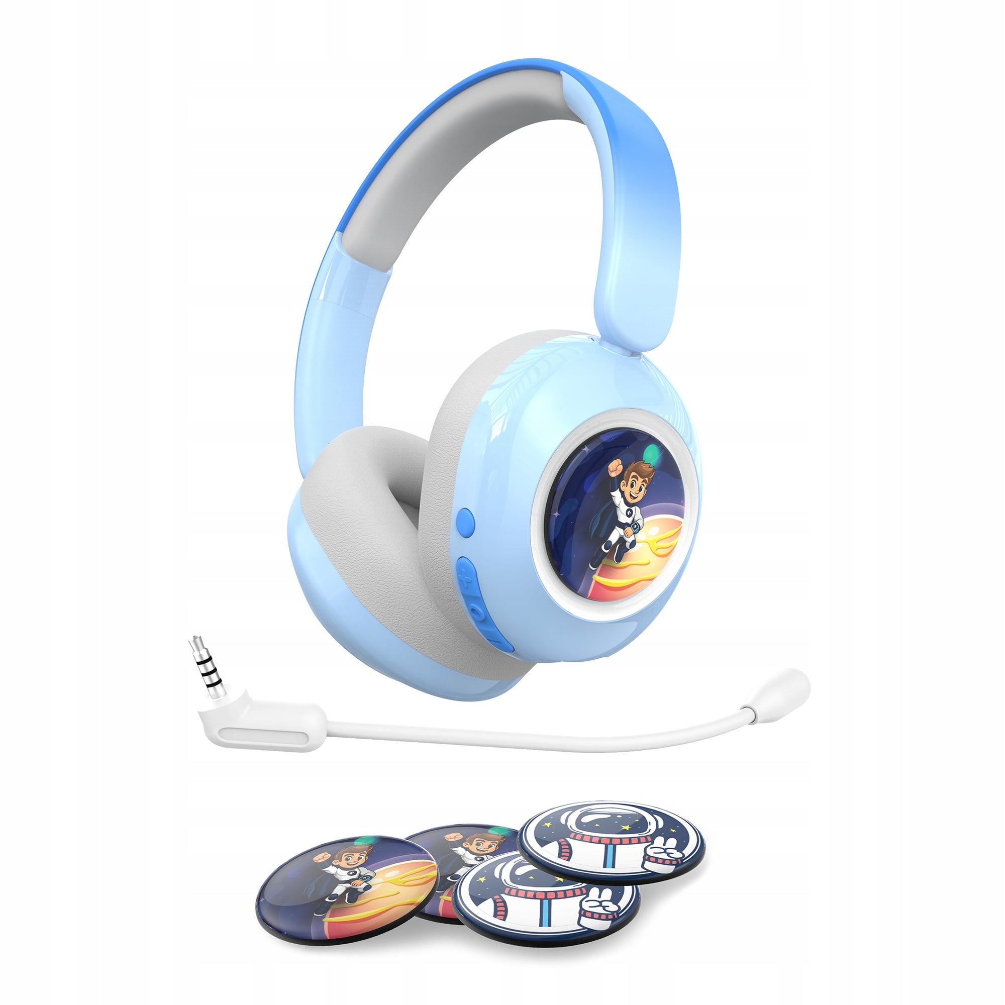 Kids Headphones Garett Astro Wave ANC Bluetooth Microphone Blue Packaging status original