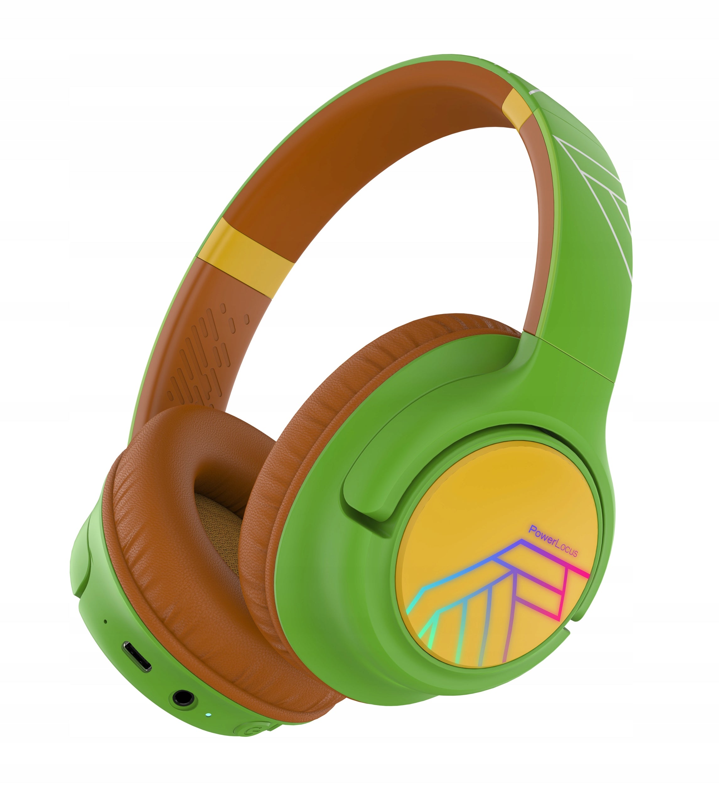 Kids Headphones PowerLocus Bobo Turtle WIRELESS LED AUX