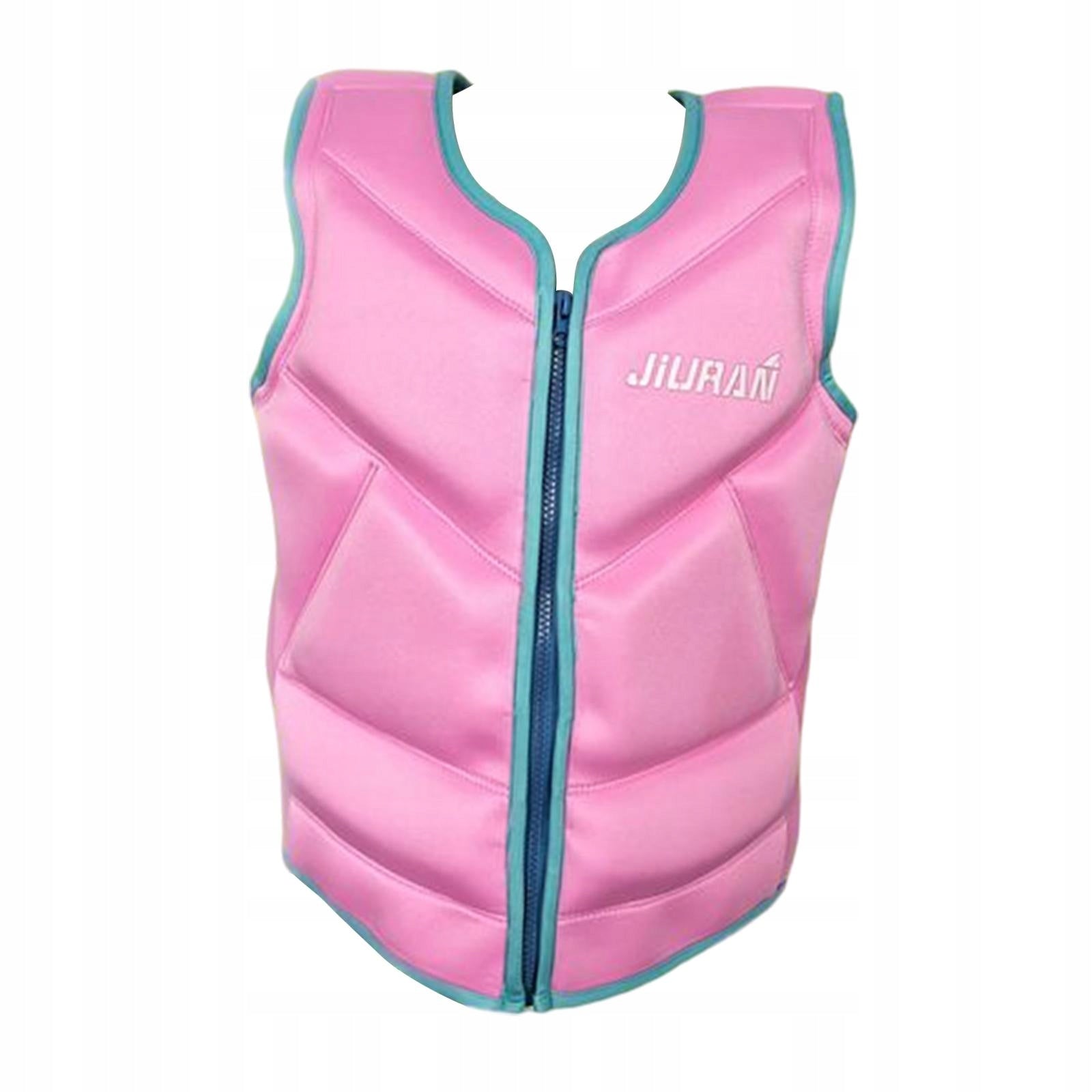 Kids Life Jacket Zipper Closure Breathable Vest for Kayak Swimming Pink S