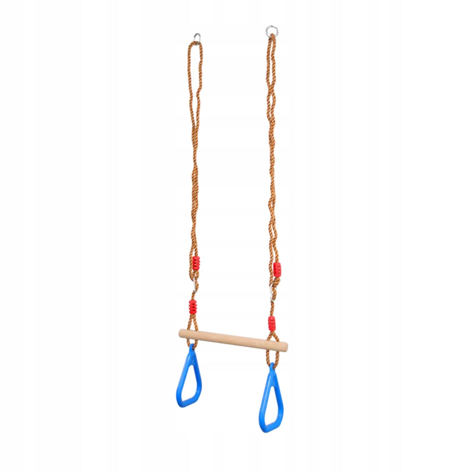 Kids Trapeze Swing Bar Gymnastic Swing Rings Wood