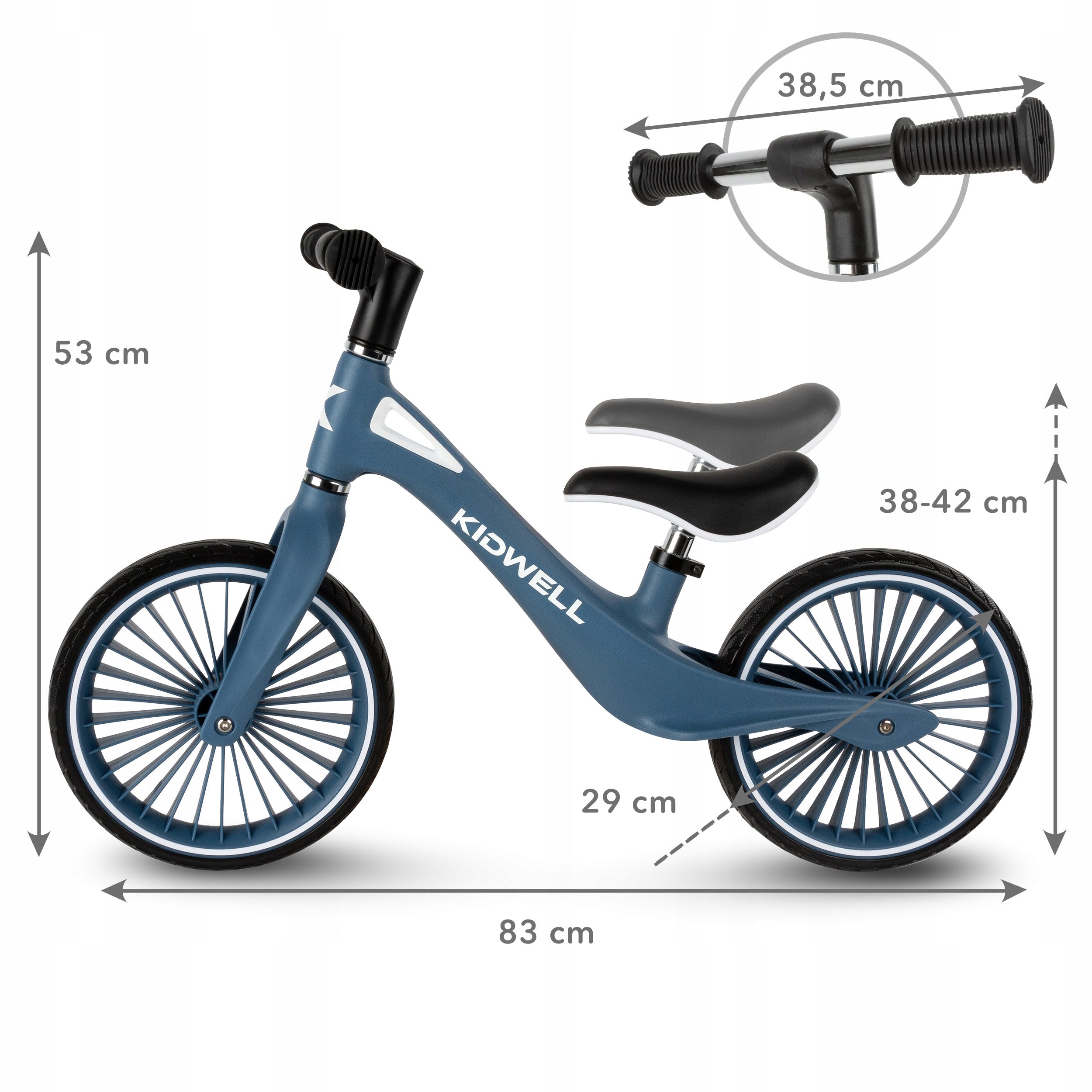 Kidwell BALANCE BIKE RIDE-ON cross-country for children 2+ NIX Dark Blue Model Nix