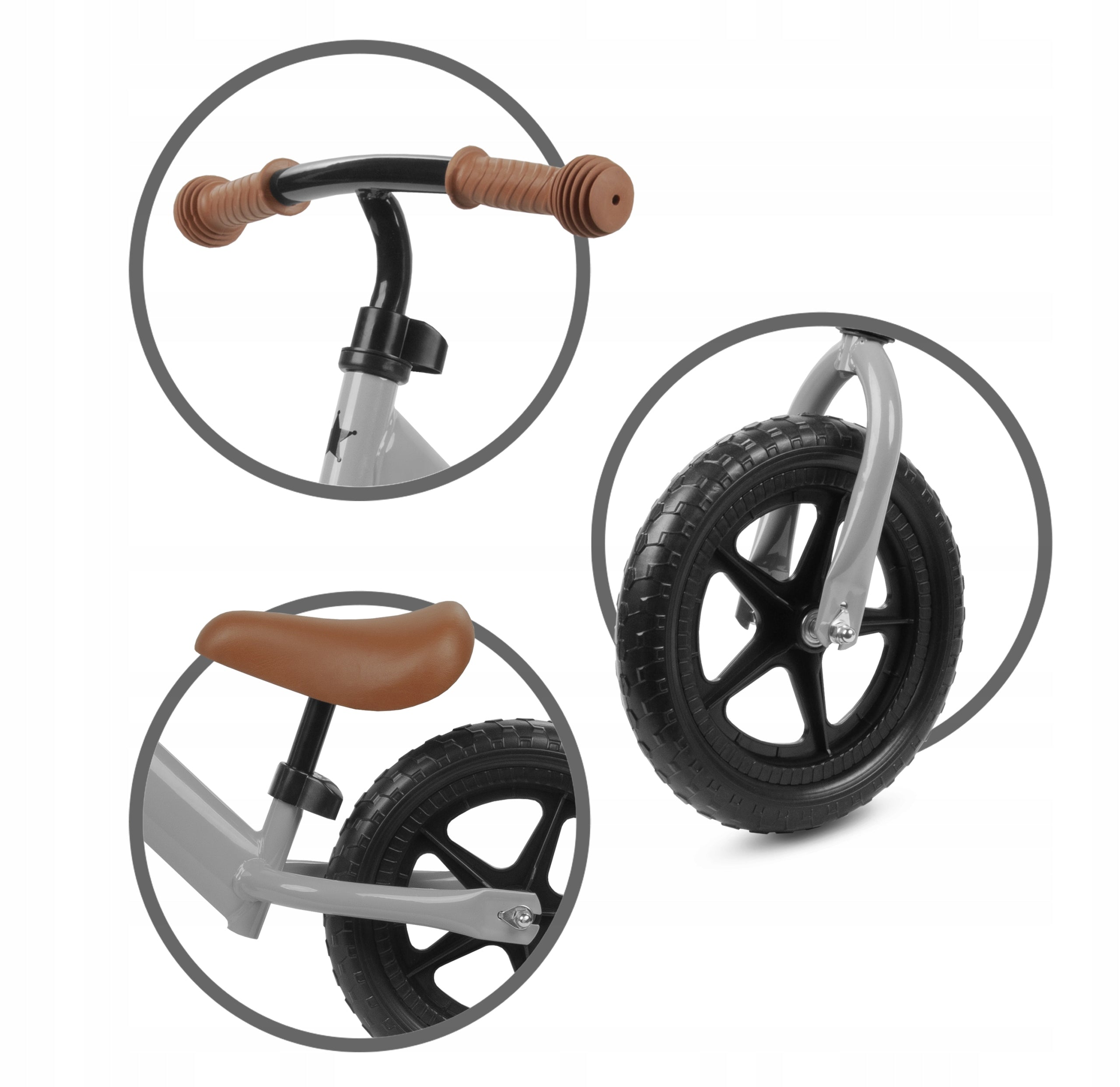 Kidwell BALANCE BIKE RIDER REBEL WHEELS 12" LIGHTWEIGHT ADJUSTABLE Grey Model Rebel