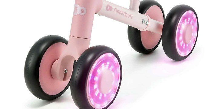 Kinderkraft Cutie Flash - balance bike, LED rider, green Kid's age 12+ months