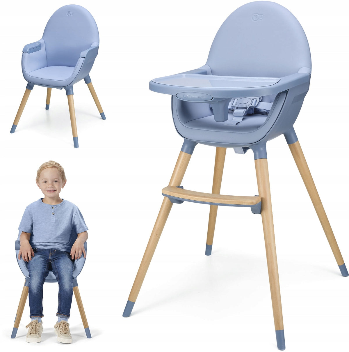 Kinderkraft Fini 2 - 2in1 Highchair for Children | Nordic Breeze