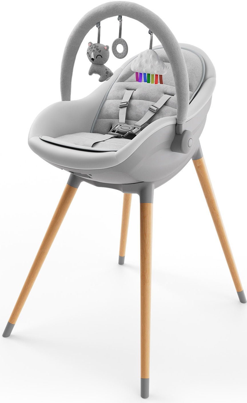Kinderkraft Fini Up Feeding Chair 2in1 Sun Lounger Armchair Up to 20kg |Grey Packaging status original