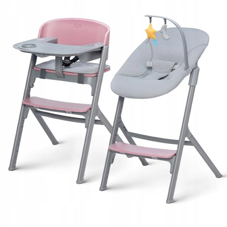 Kinderkraft LIVY high chair + rocker CALMEE Aster Pink