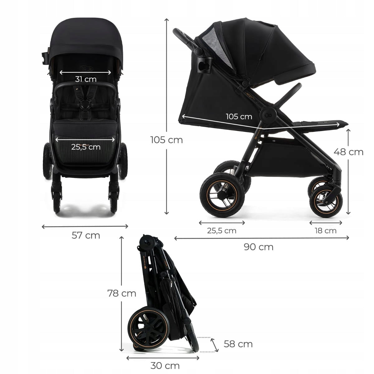 Kinderkraft Mitzy Air - stroller, stroller, pumped wheels Brand Kinderkraft