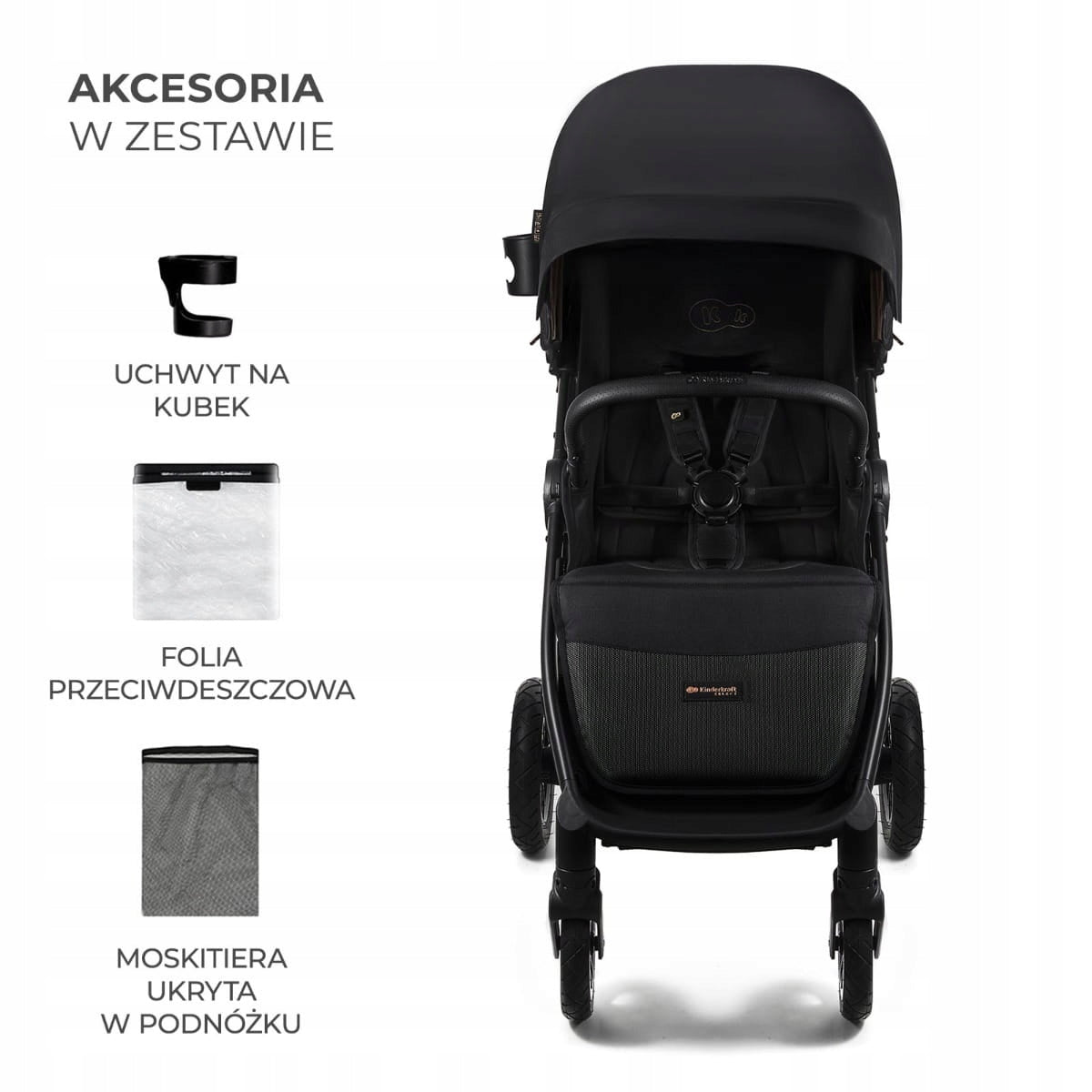 Kinderkraft Mitzy Air - stroller, stroller, pumped wheels Color black