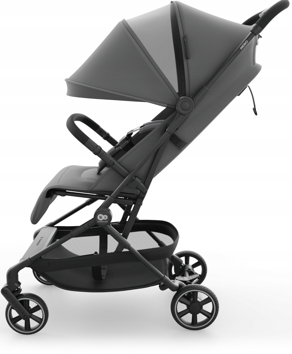Kinderkraft Nebo Lightweight Stroller For Airplane Stroller Platinum Grey Manufacturer code KSNEBO00GRY0000